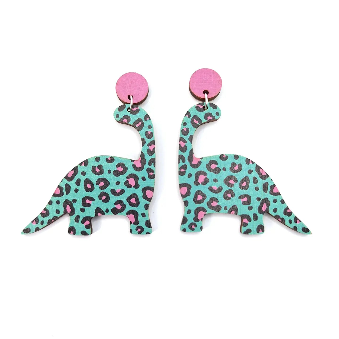 Turquoise Dinosaur Statement Earrings