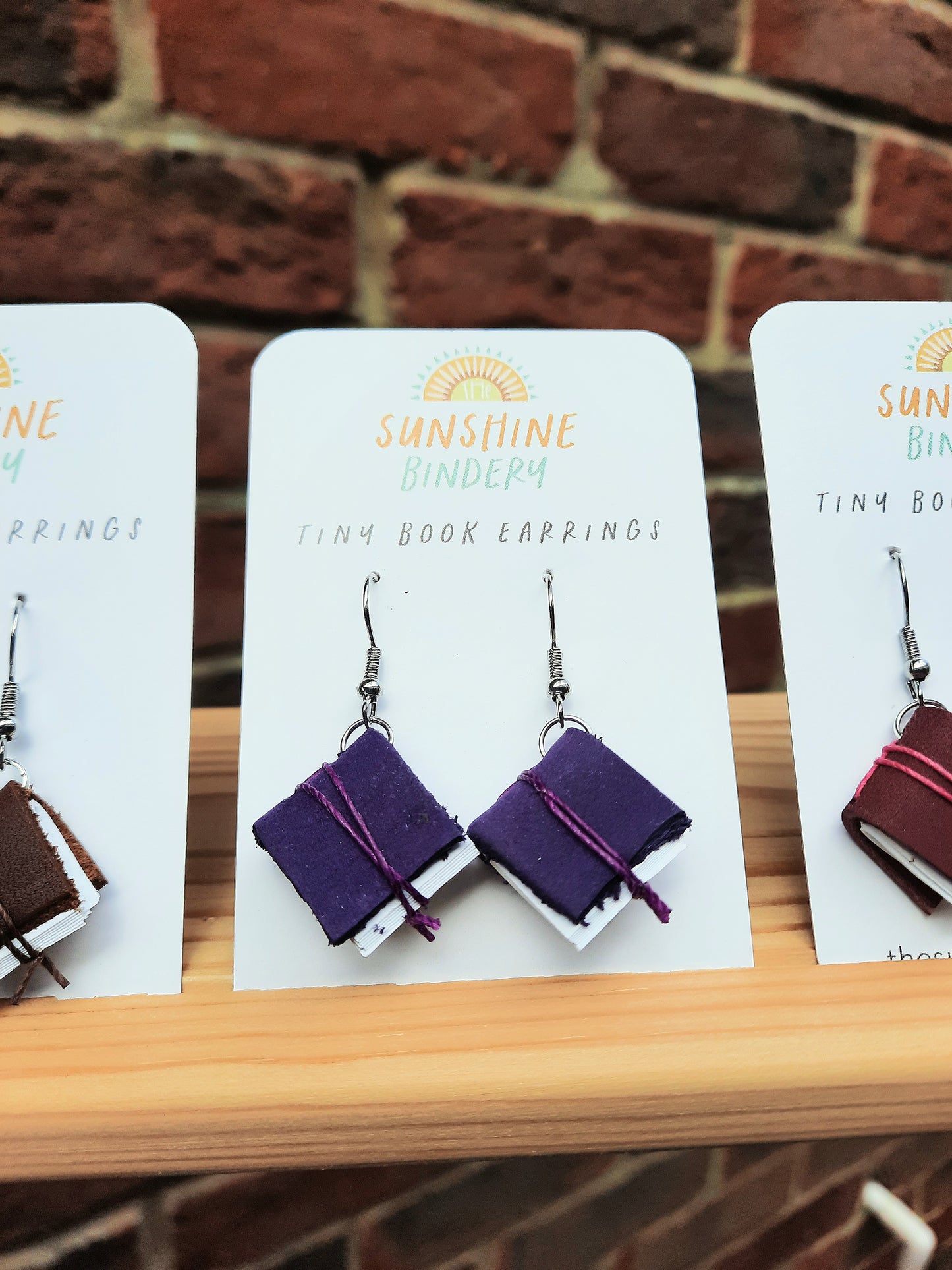 Tiny Book Earrings