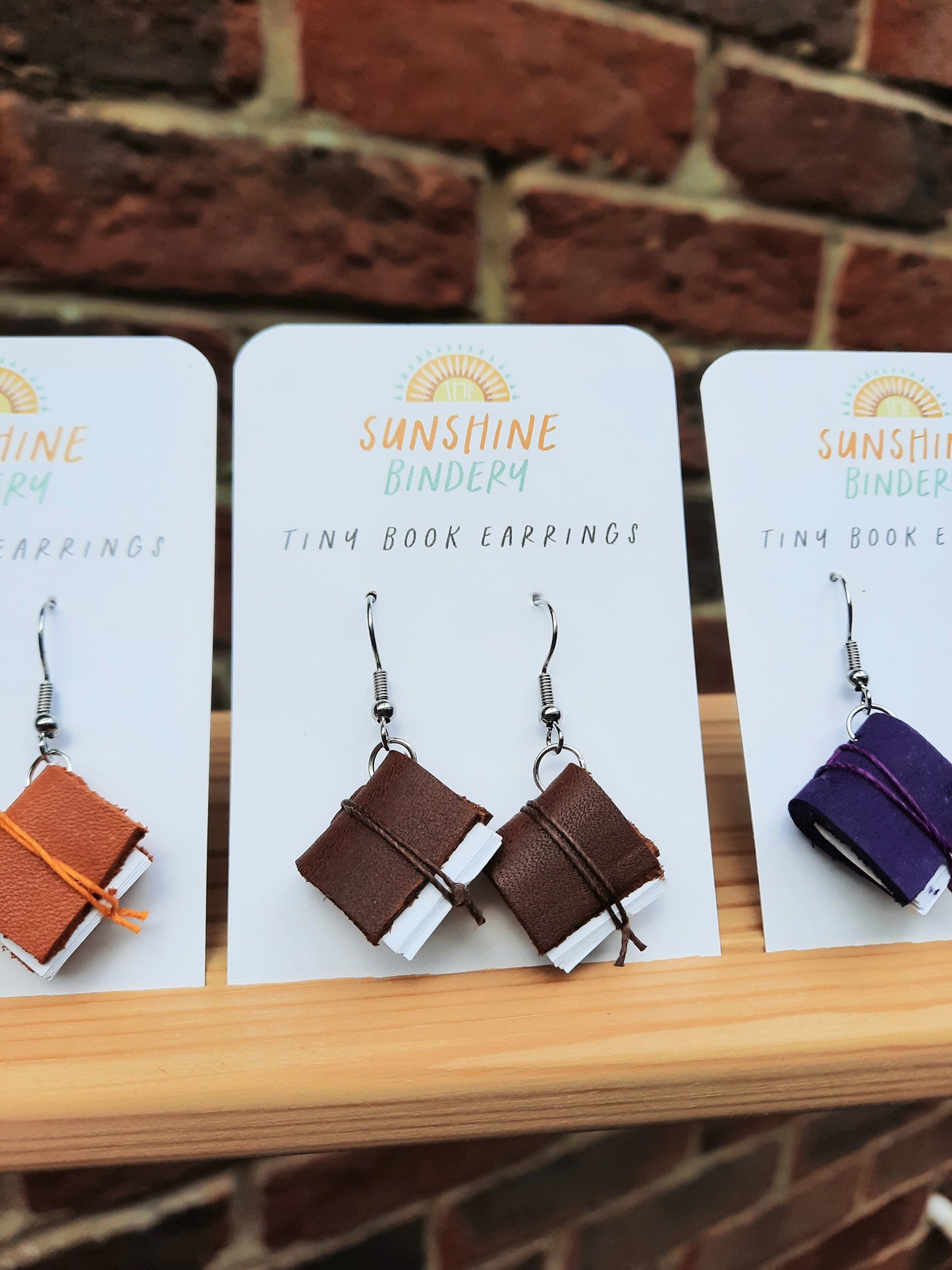 Tiny Book Earrings