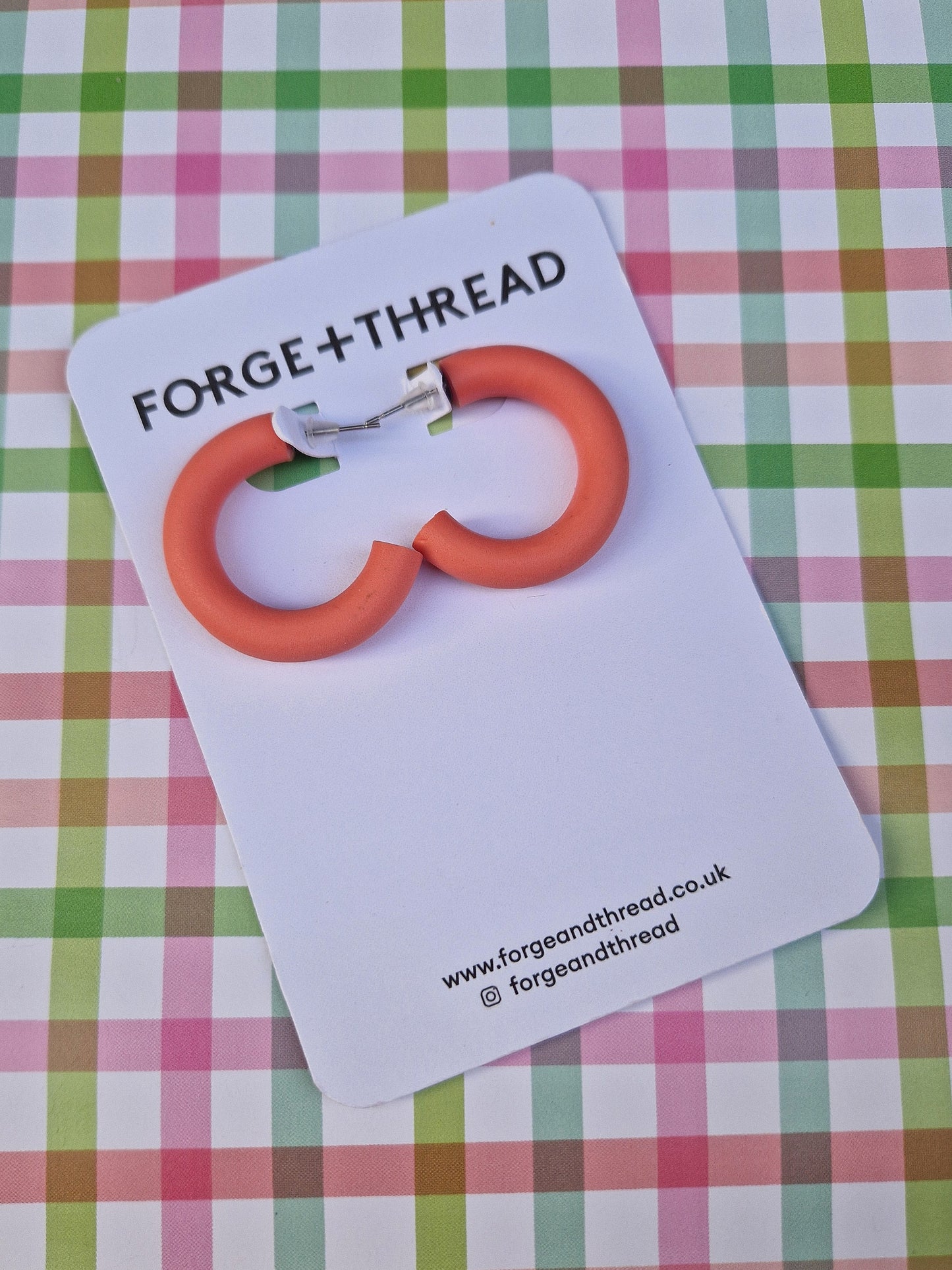Forge + Thread Polymer Clay Hoop Earrings - various colours available