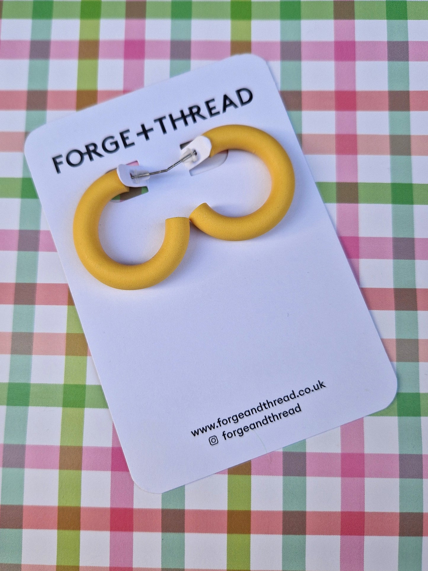 Forge + Thread Polymer Clay Hoop Earrings - various colours available