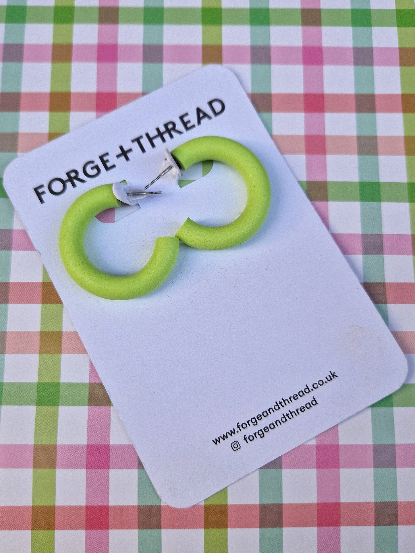 Forge + Thread Polymer Clay Hoop Earrings - various colours available