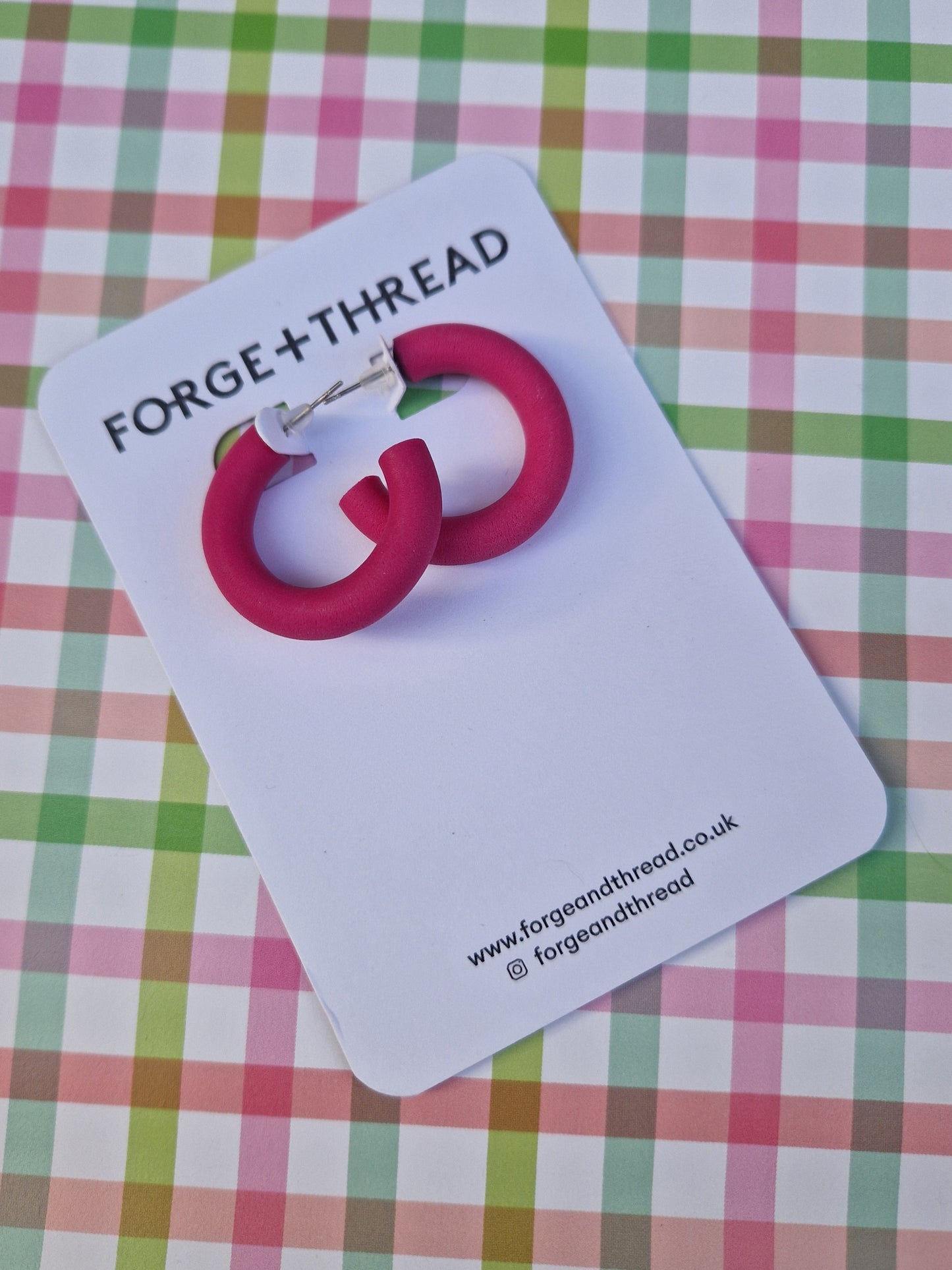 Forge + Thread Polymer Clay Hoop Earrings - various colours available