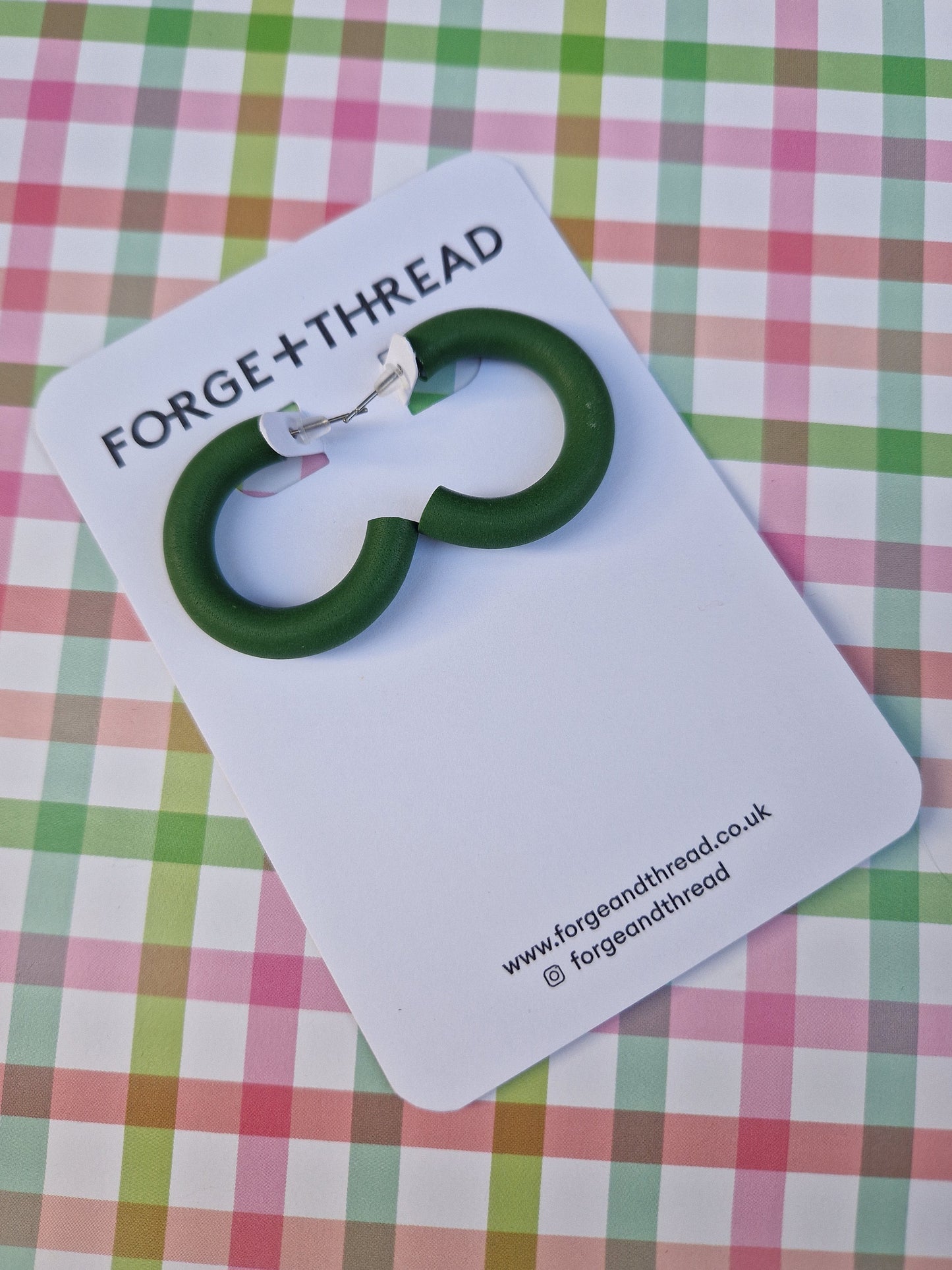 Forge + Thread Polymer Clay Hoop Earrings - various colours available