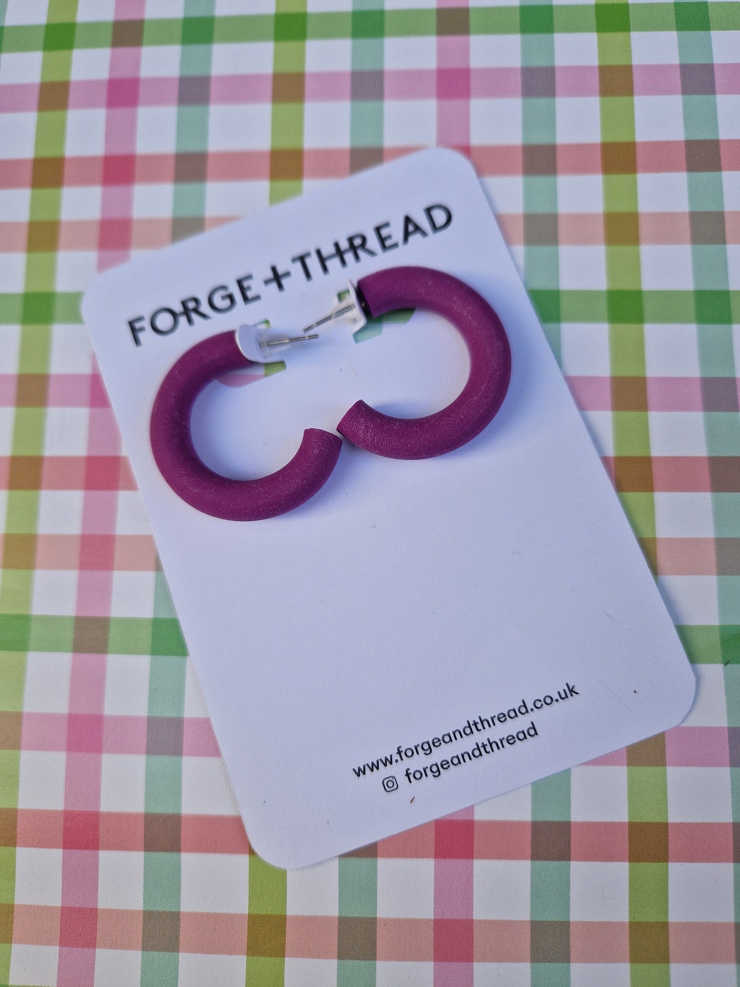 Forge + Thread Polymer Clay Hoop Earrings - various colours available