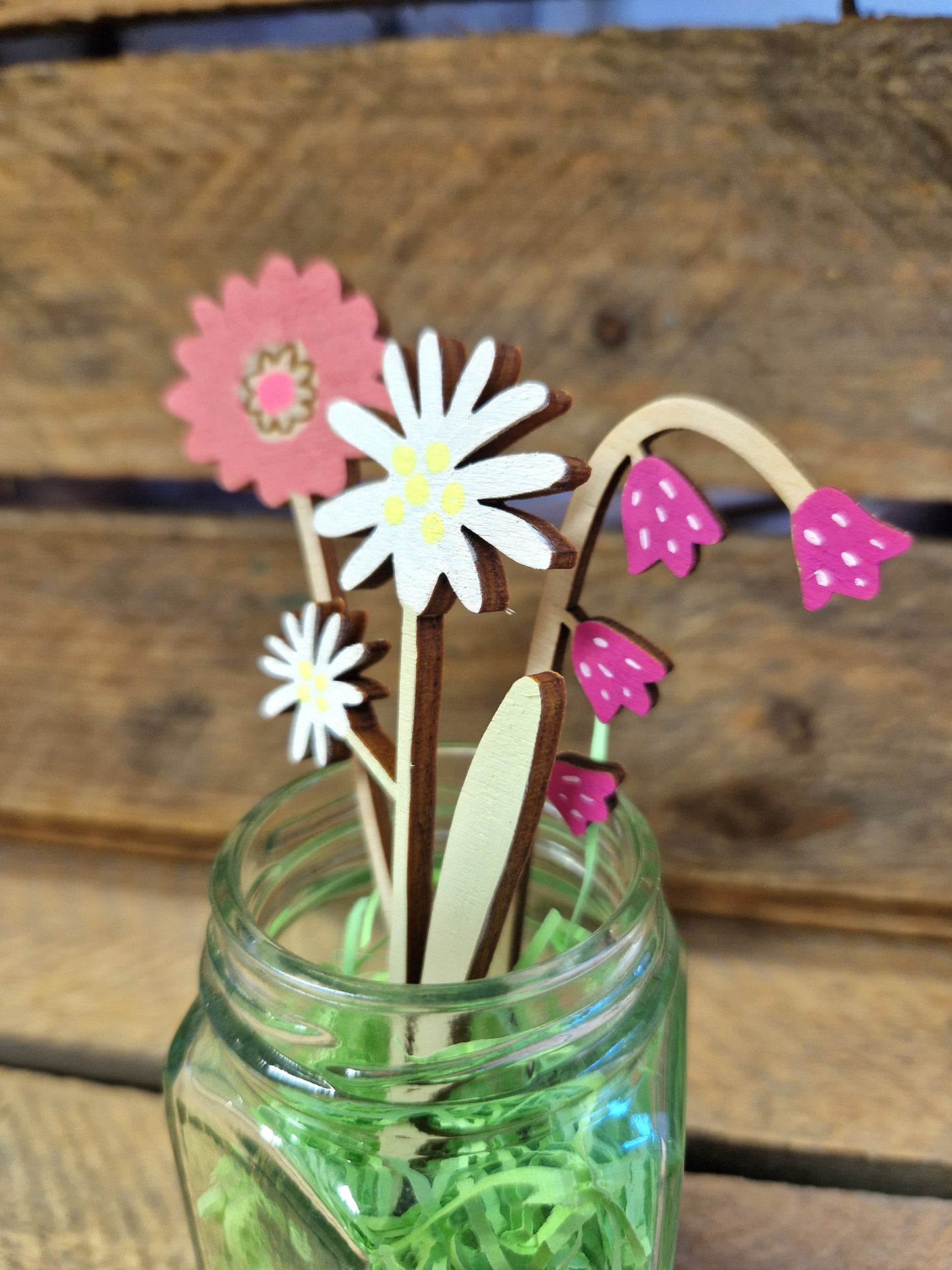 Mini Wooden Wildflower Stems - Set Of 3 Stems