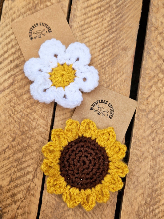 Hand Crochet Flower Hair Clips - 2 Styles Available