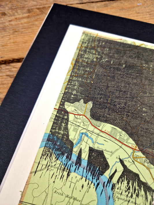 British Wildlife Map Lino Print - 5 Designs Available