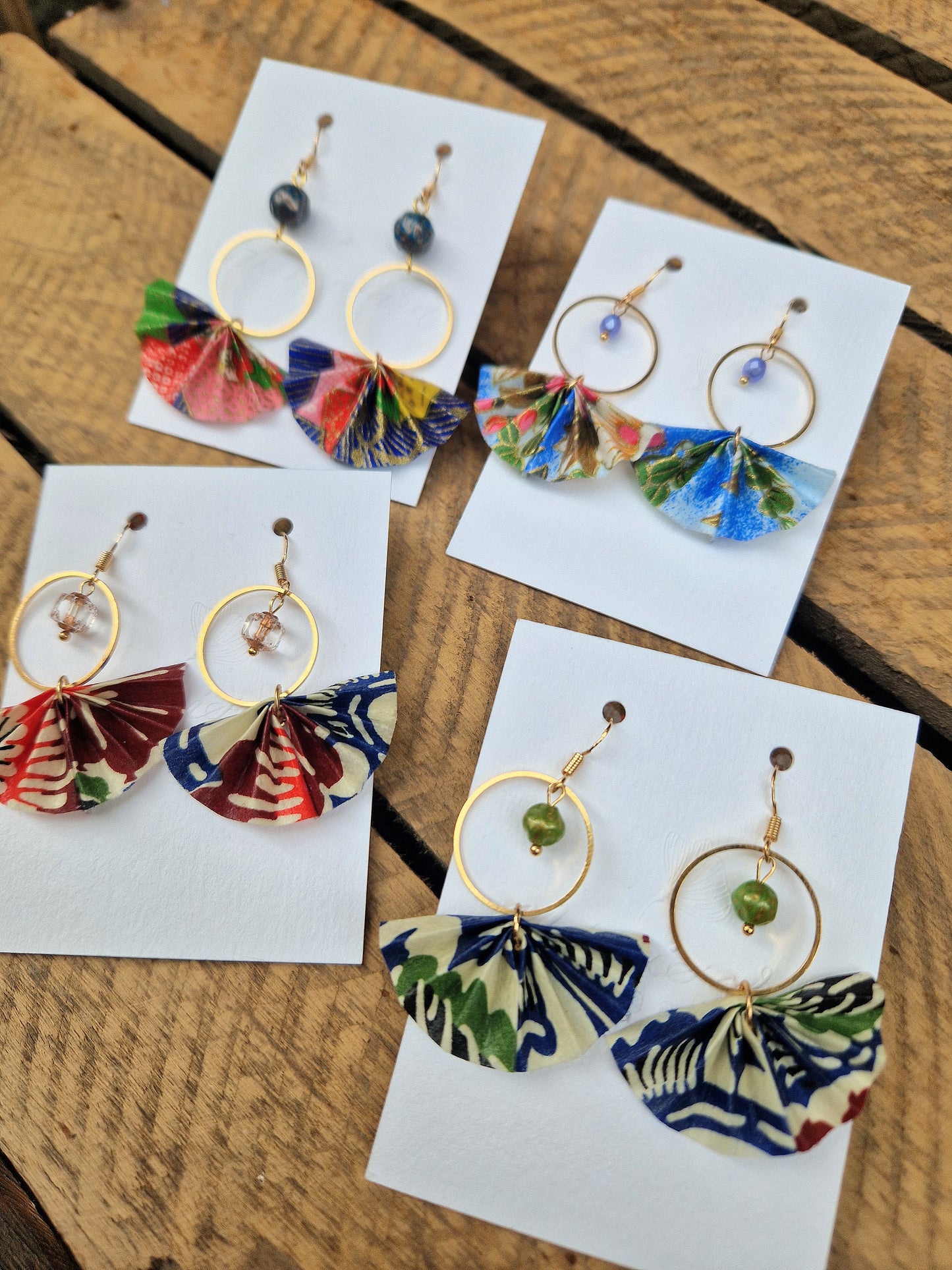 Handmade Origami Fan Earrings