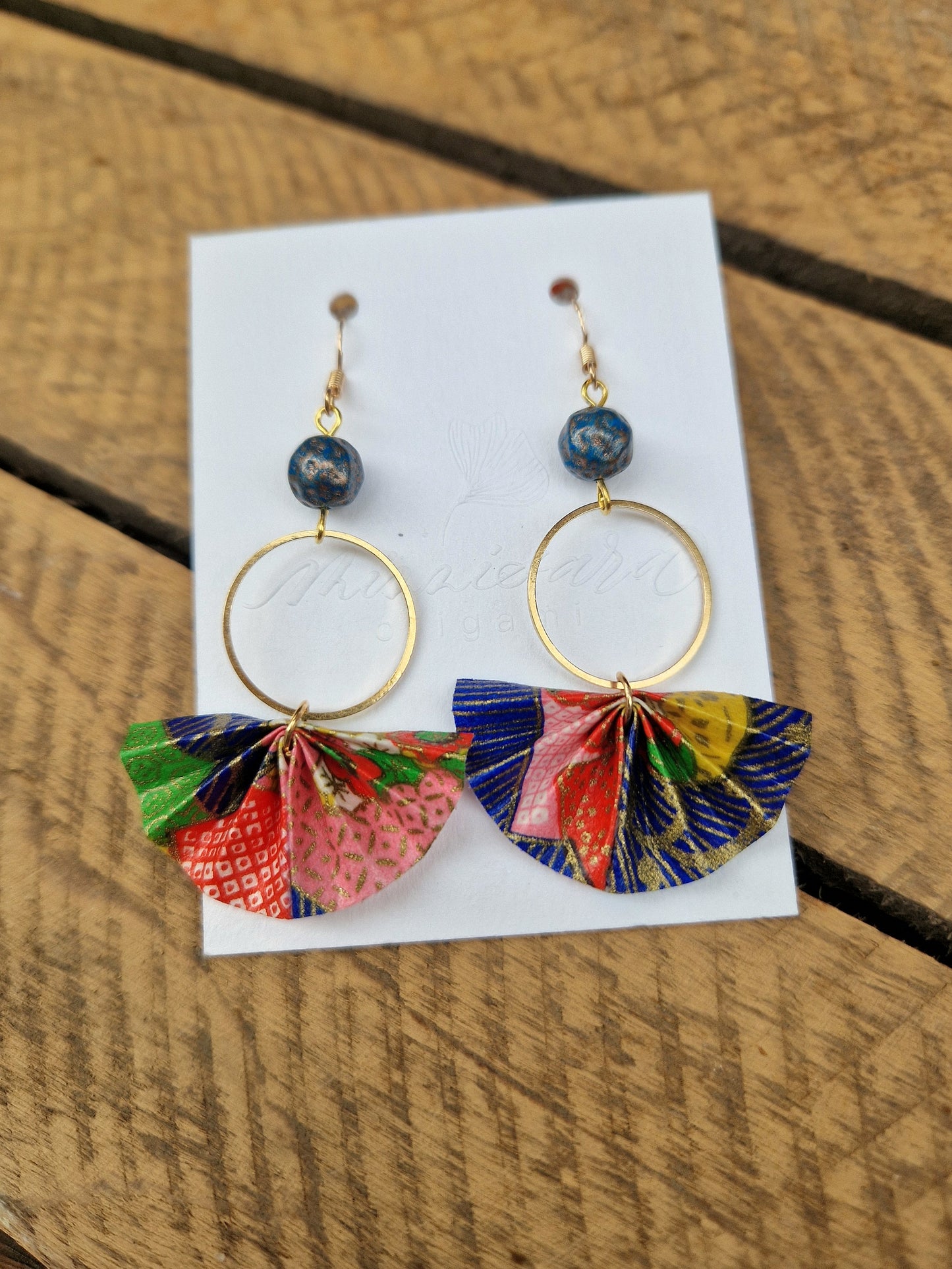 Handmade Origami Fan Earrings