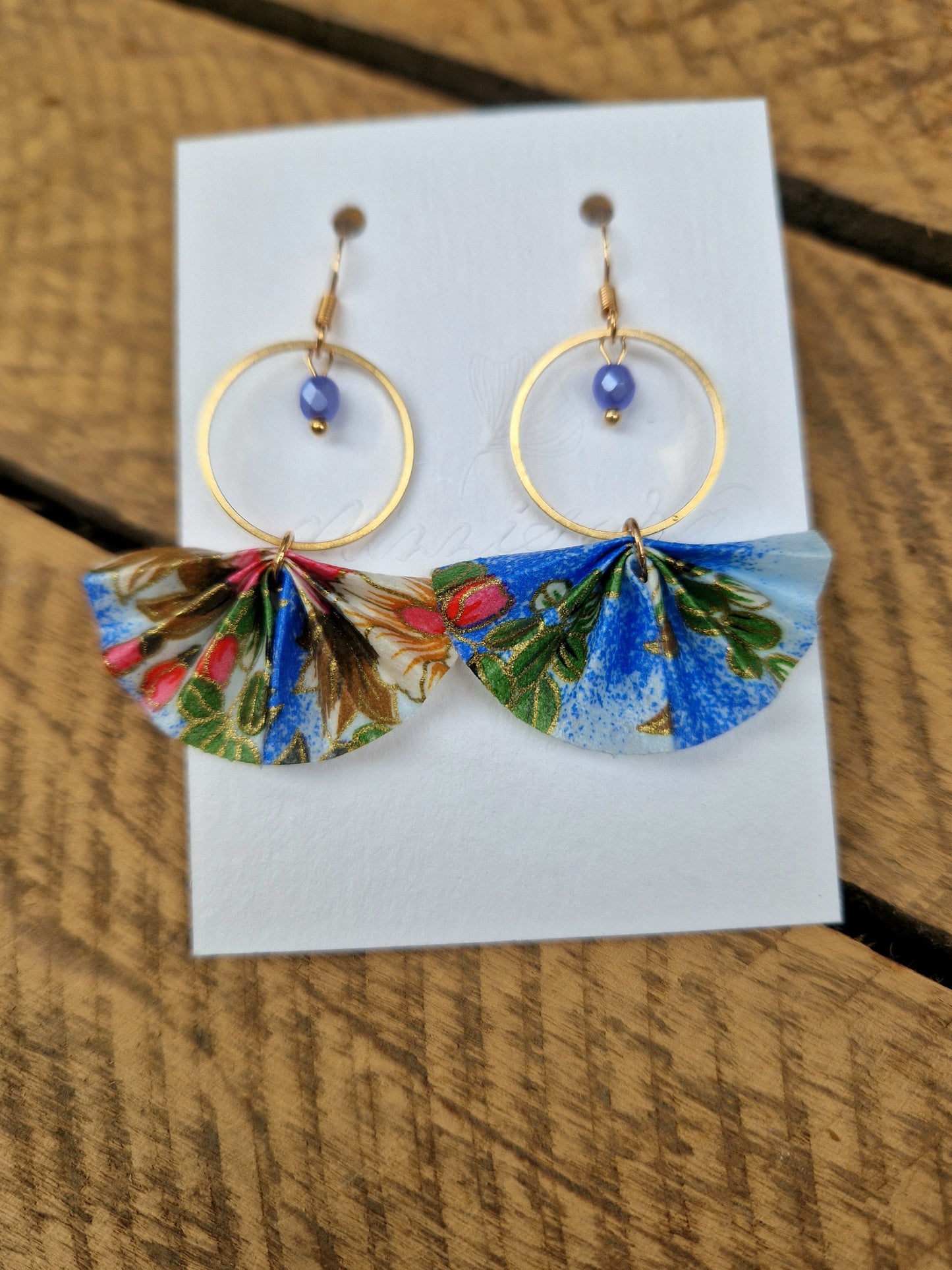 Handmade Origami Fan Earrings