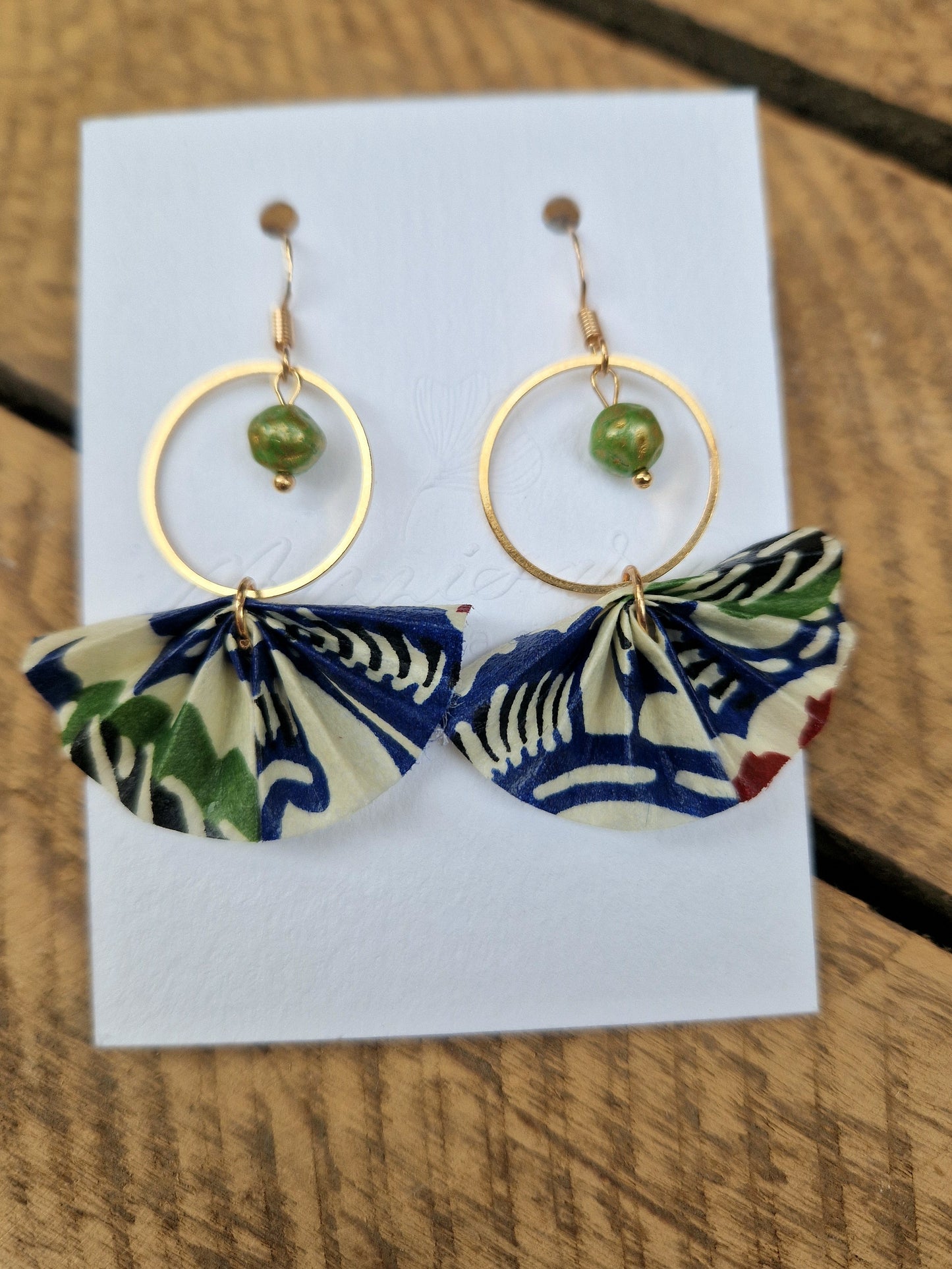 Handmade Origami Fan Earrings