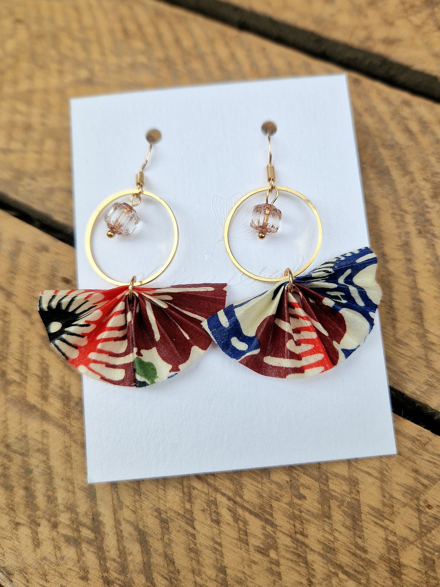 Handmade Origami Fan Earrings