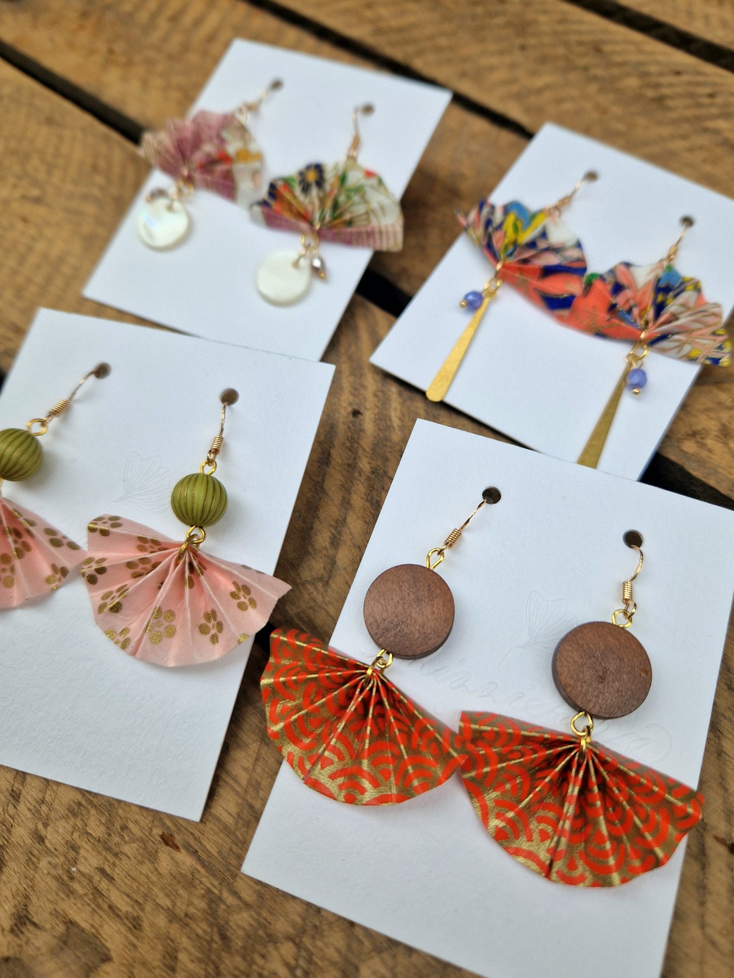 Handmade Origami Fan Earrings