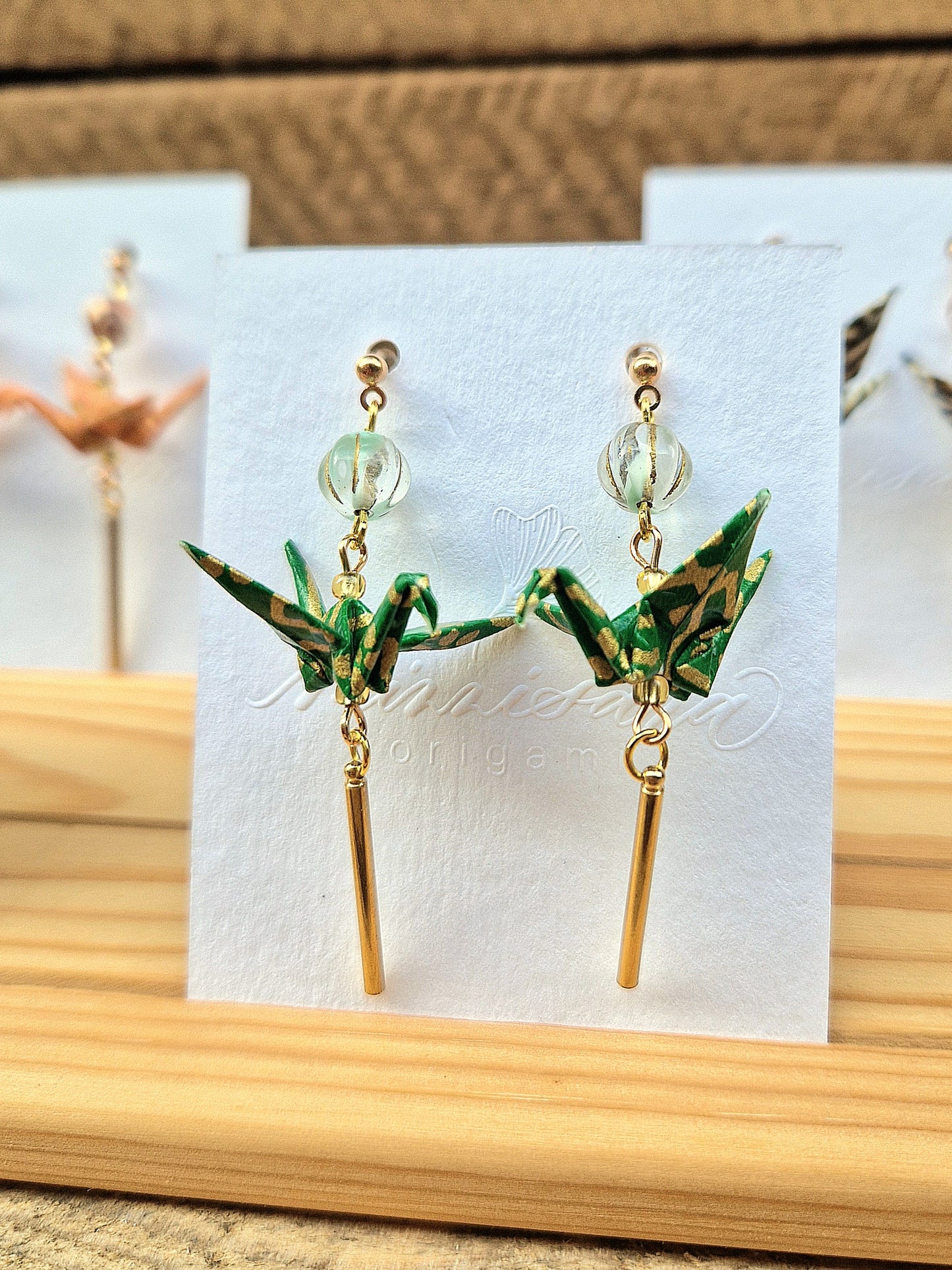 Handmade Origami Crane Earrings