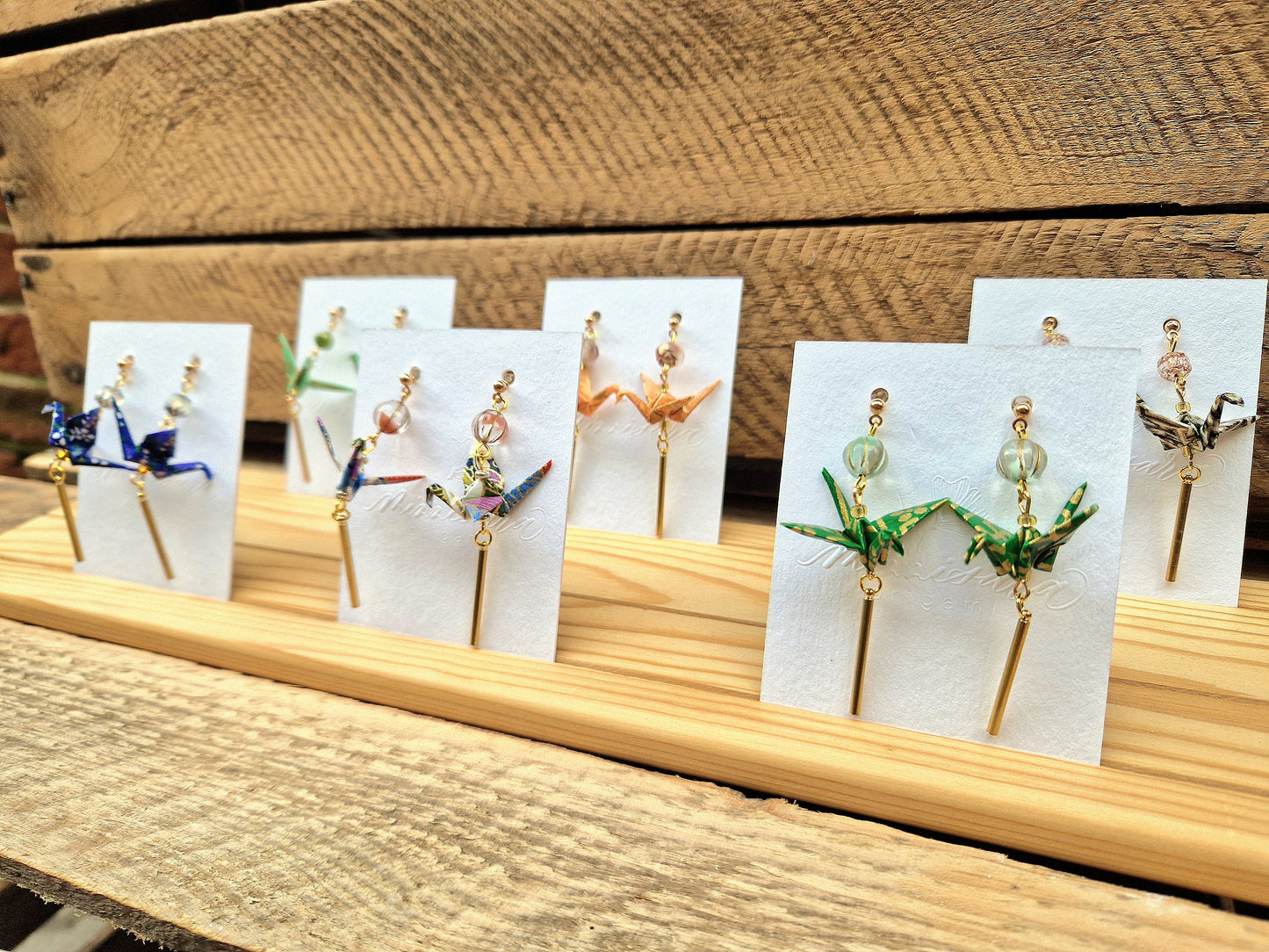 Handmade Origami Crane Earrings