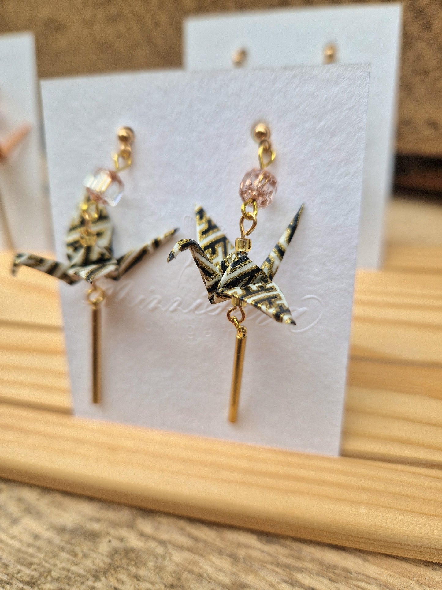 Handmade Origami Crane Earrings