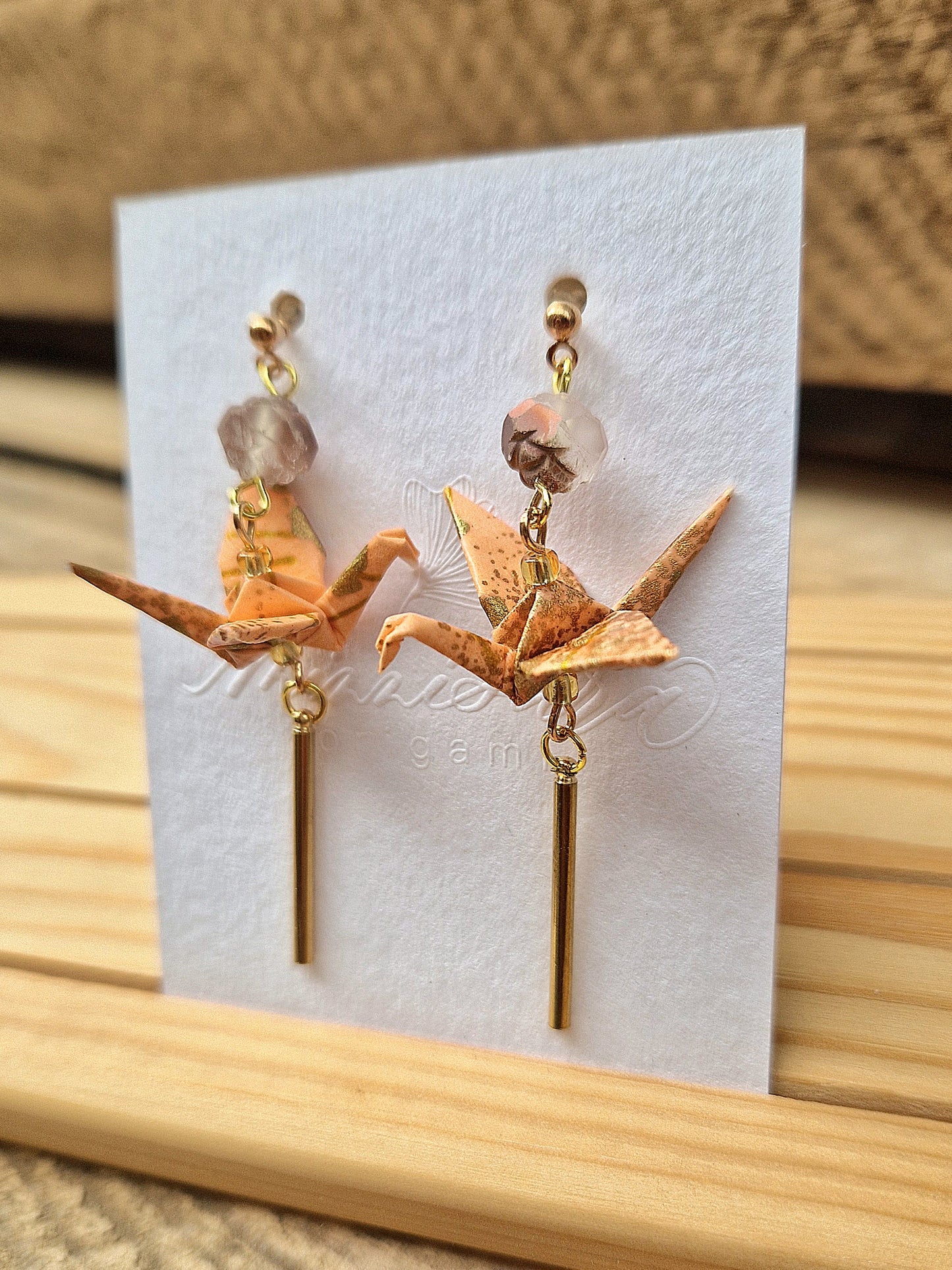 Handmade Origami Crane Earrings