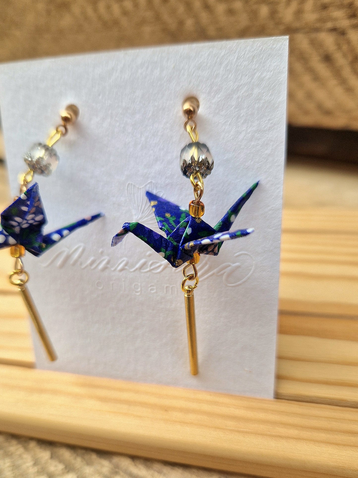 Handmade Origami Crane Earrings