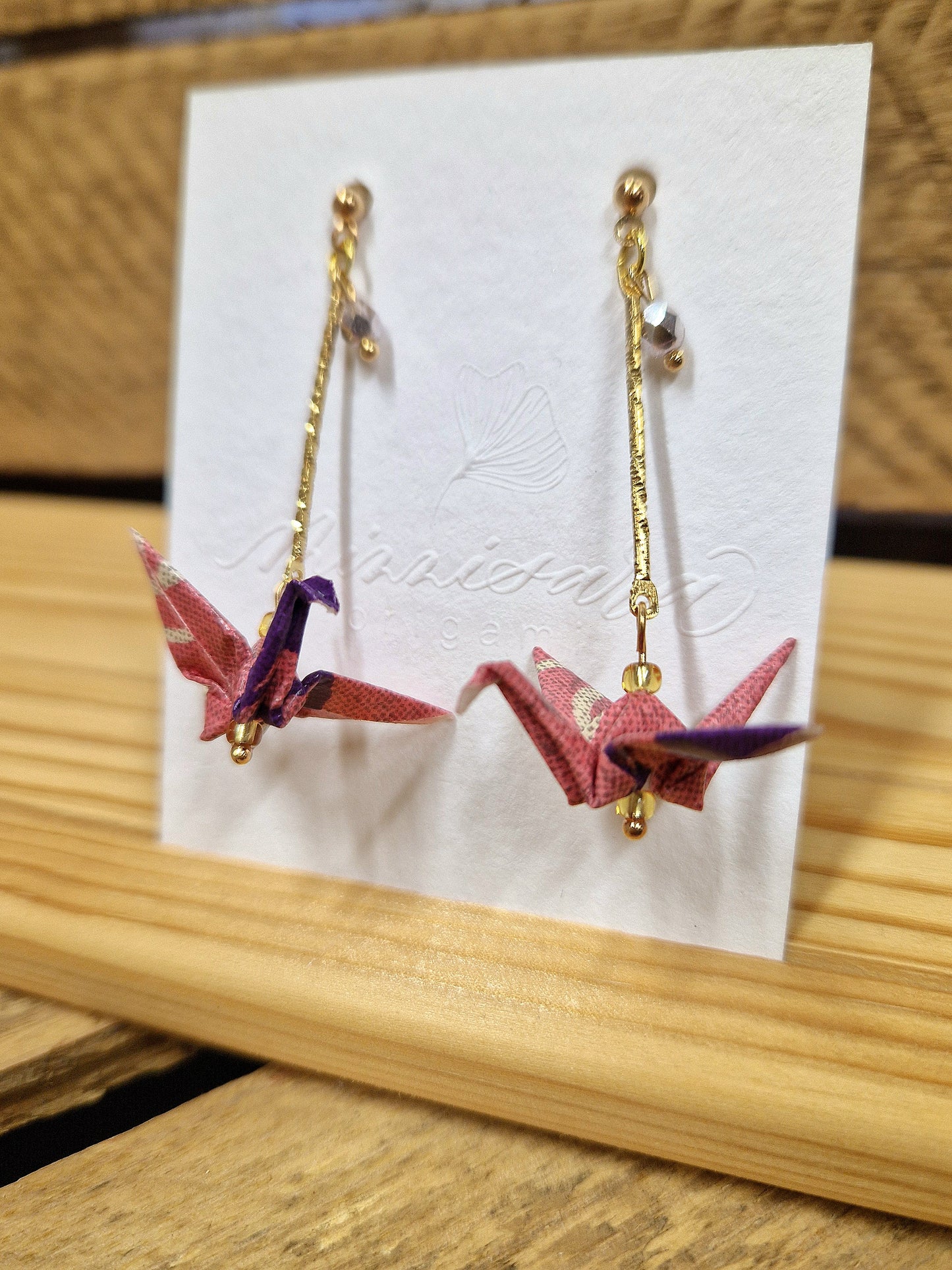 Handmade Origami Crane Earrings