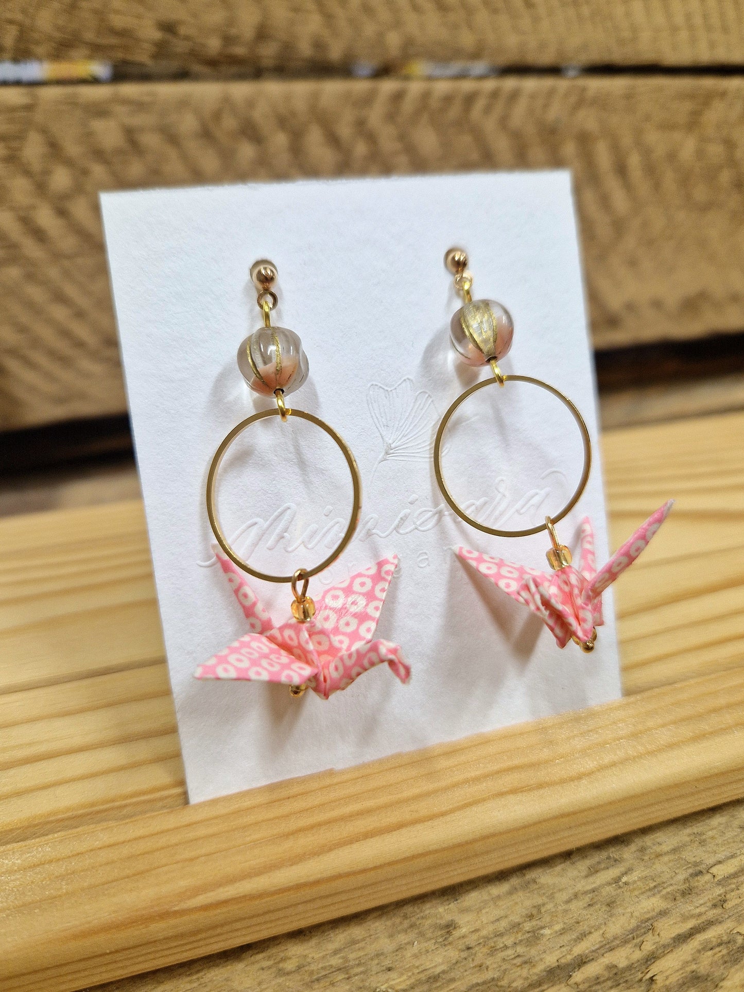 Handmade Origami Crane Earrings