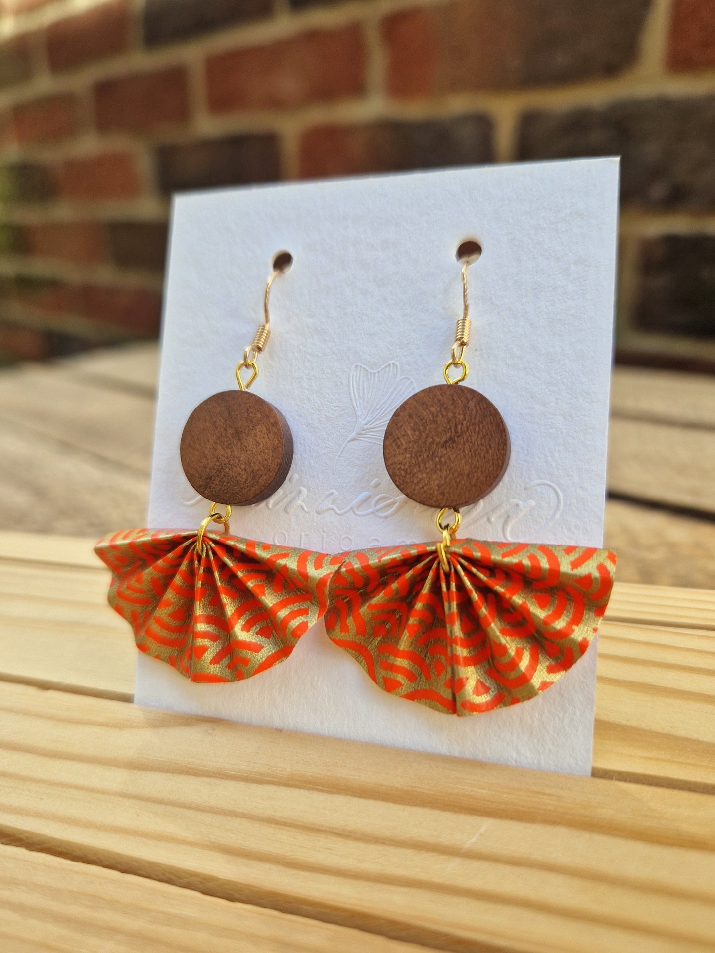 Handmade Origami Fan Earrings