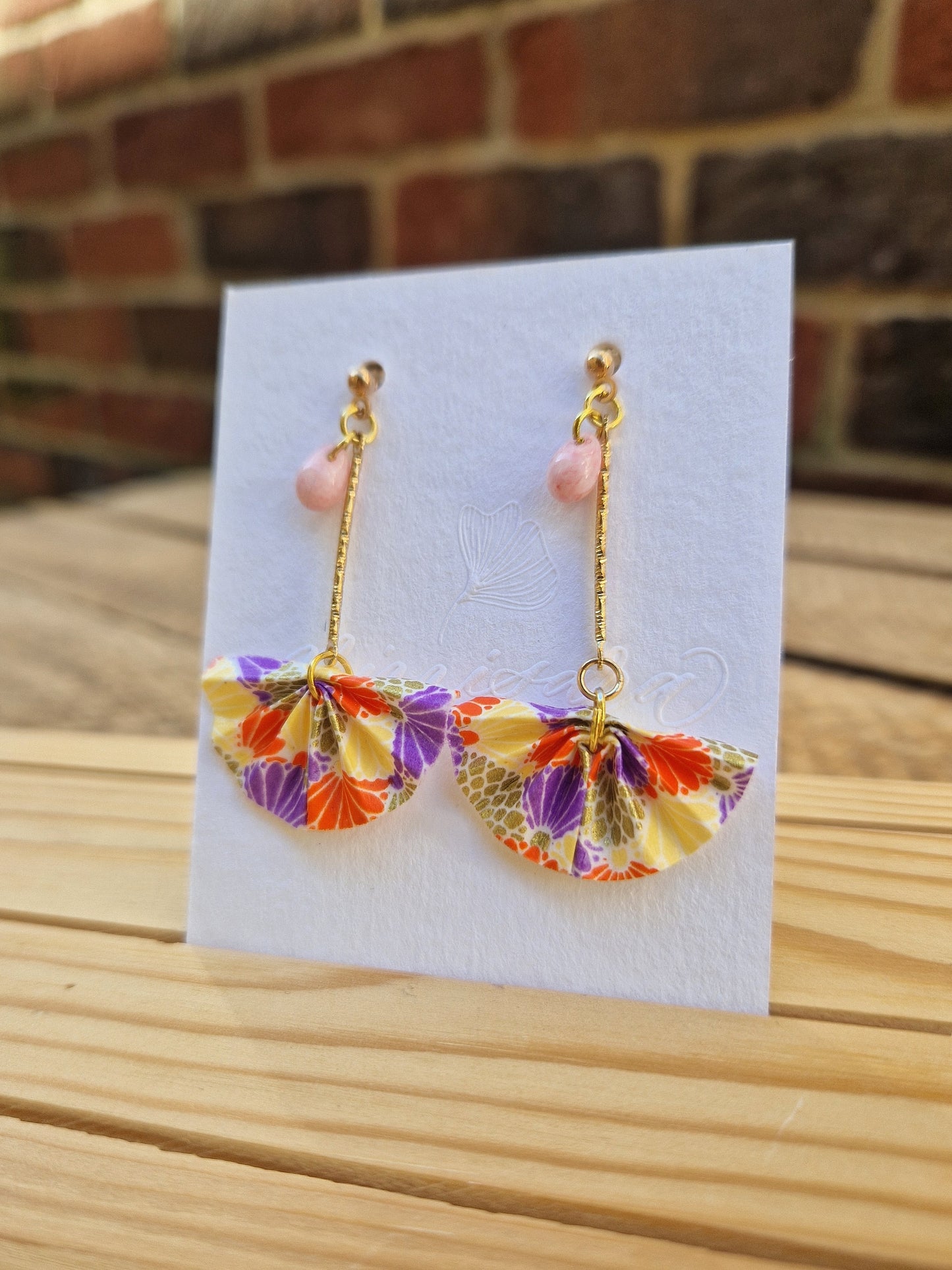 Handmade Origami Fan Earrings
