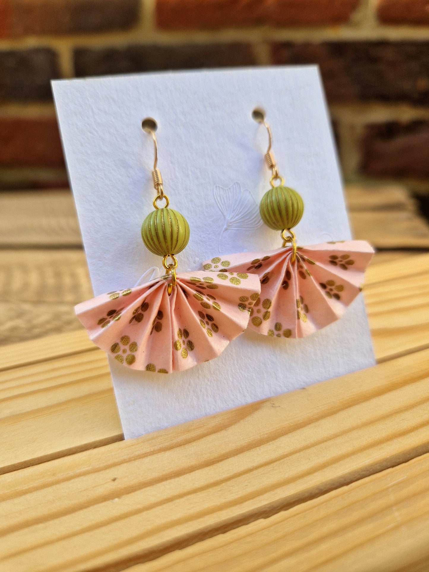 Handmade Origami Fan Earrings