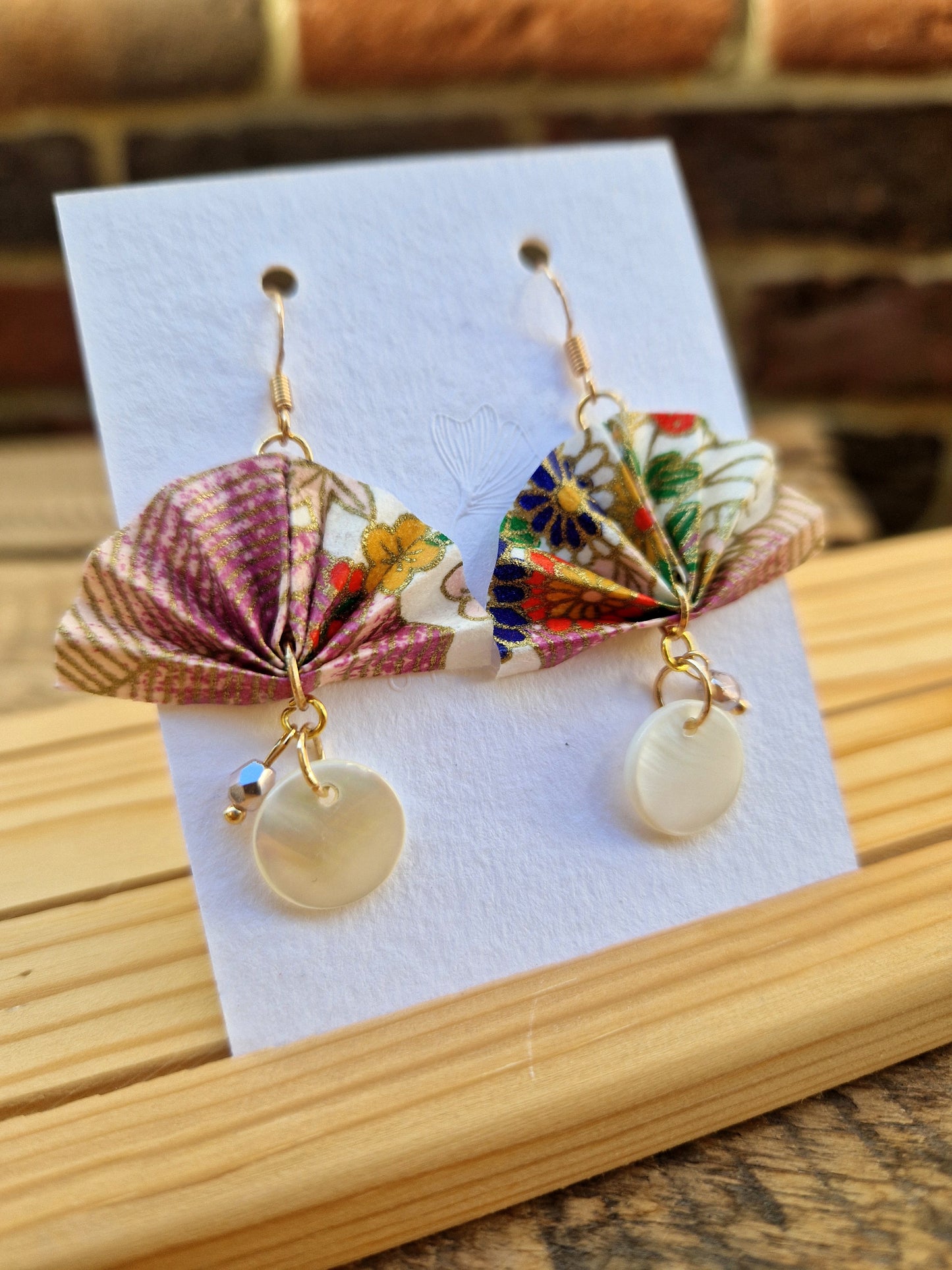 Handmade Origami Fan Earrings