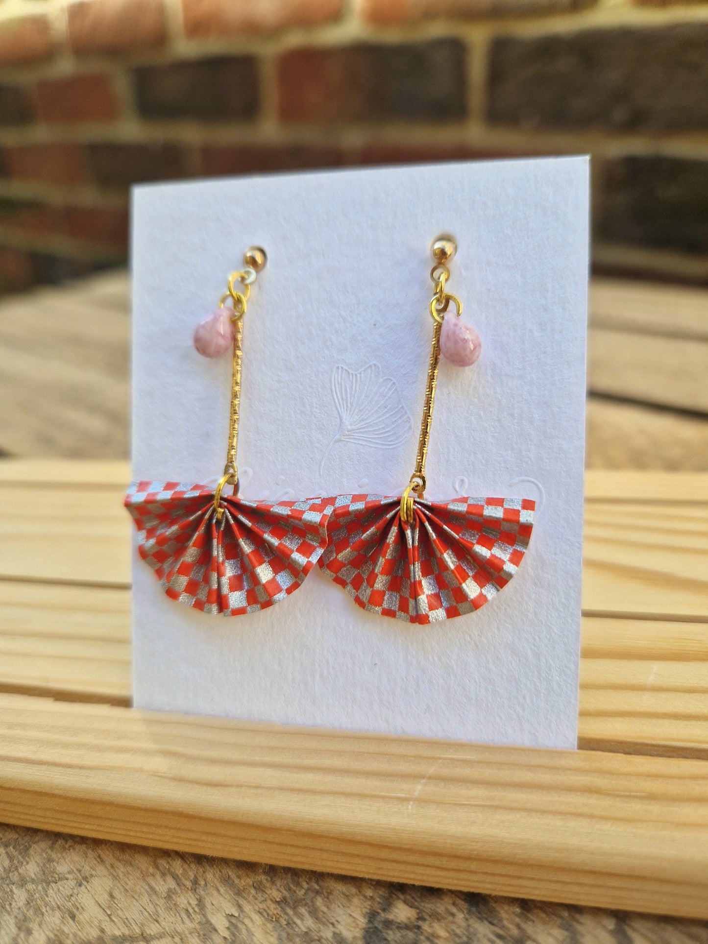 Handmade Origami Fan Earrings