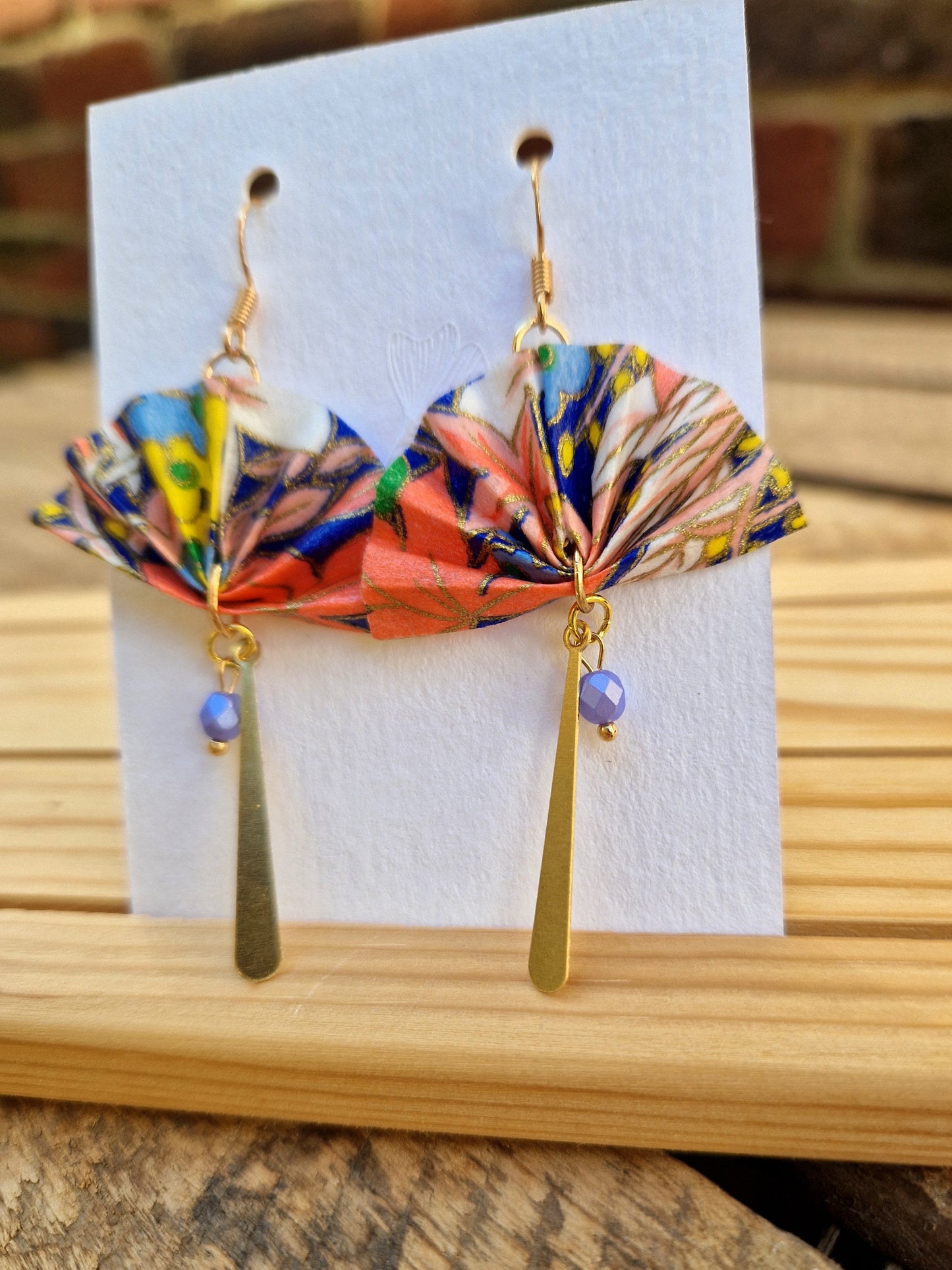 Handmade Origami Fan Earrings