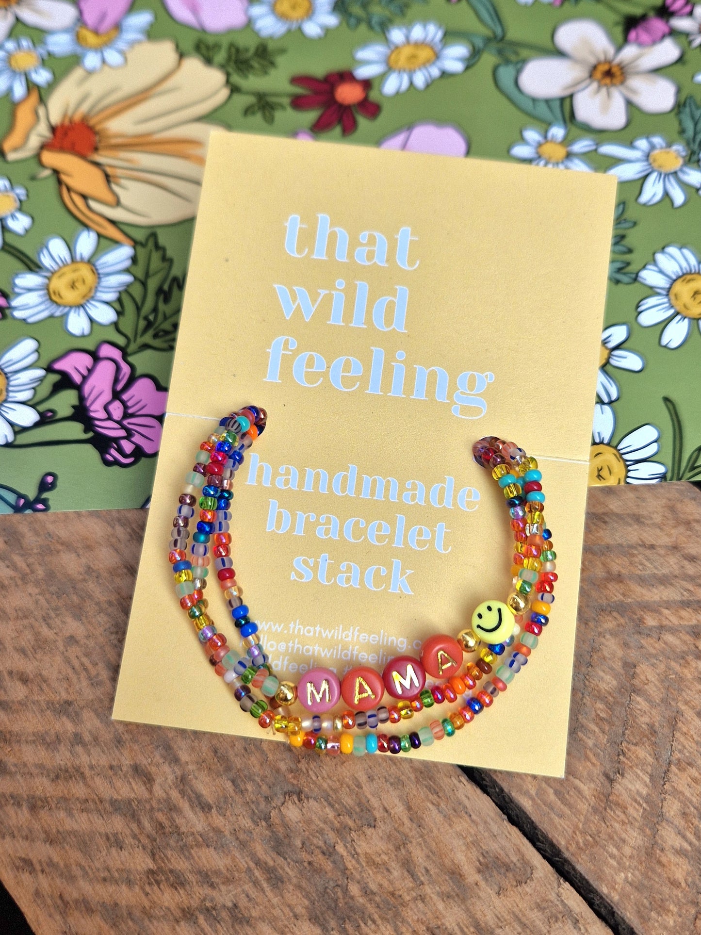 'Mama' Multicoloured Confetti Seed Bead Bracelet