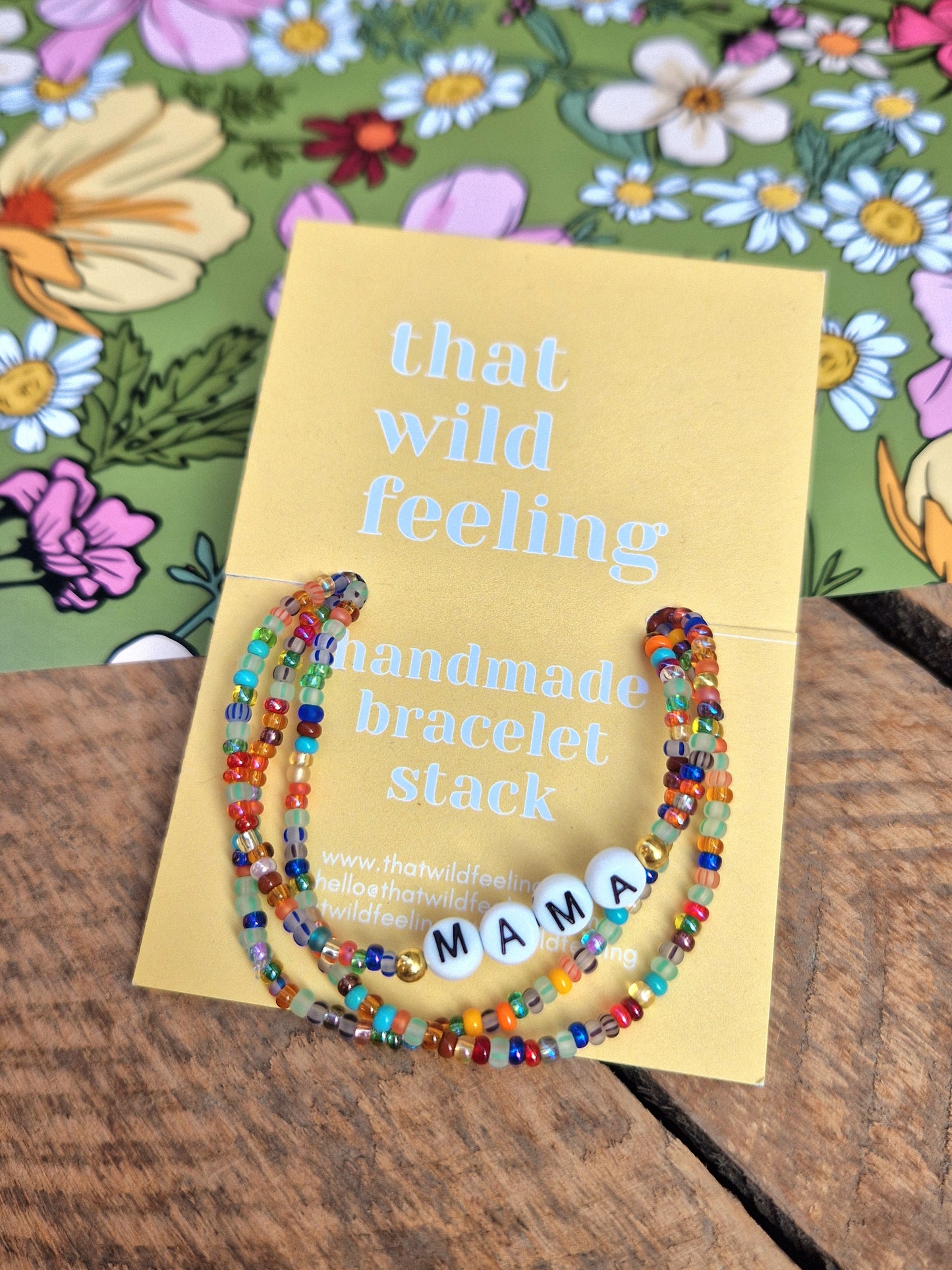 'Mama' Multicoloured Confetti Seed Bead Bracelet
