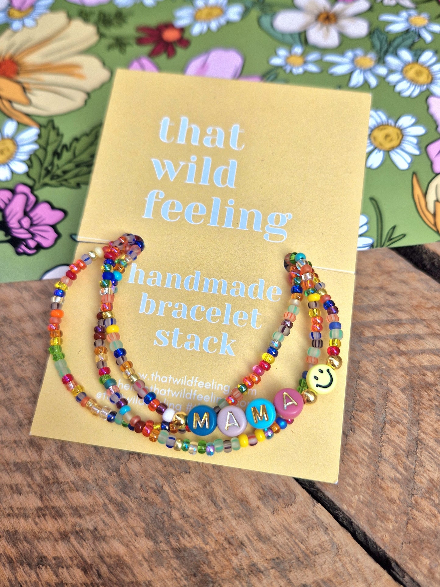 'Mama' Multicoloured Confetti Seed Bead Bracelet
