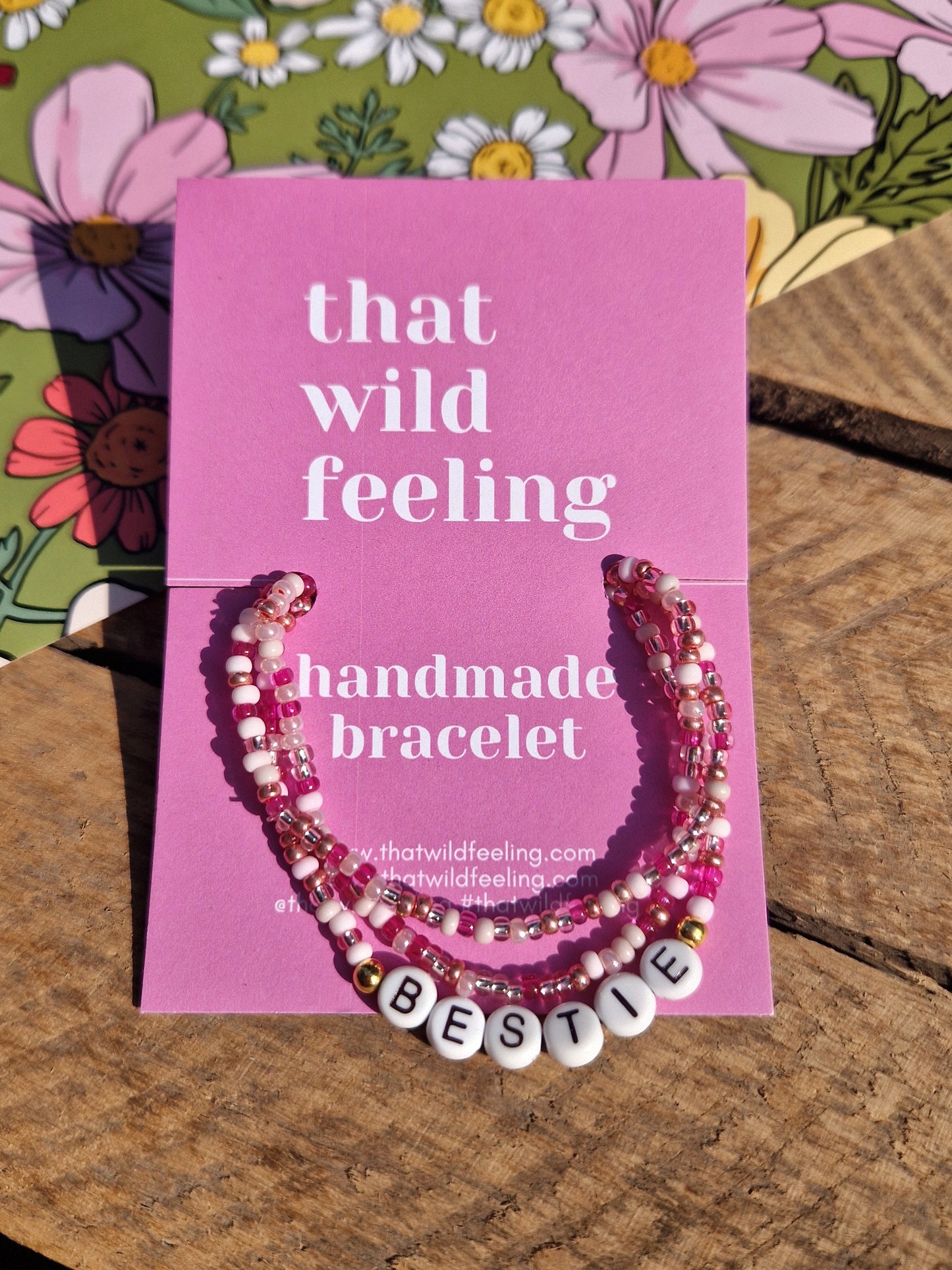 'Bestie' Confetti Seed Bead Bracelet