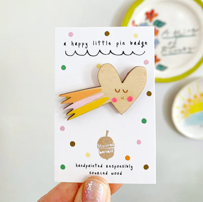 Heart Comet Pin Badge