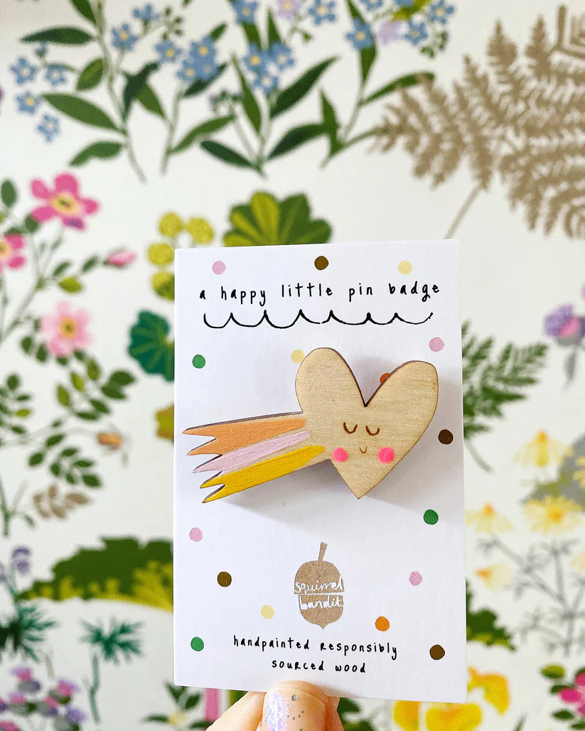Heart Comet Pin Badge