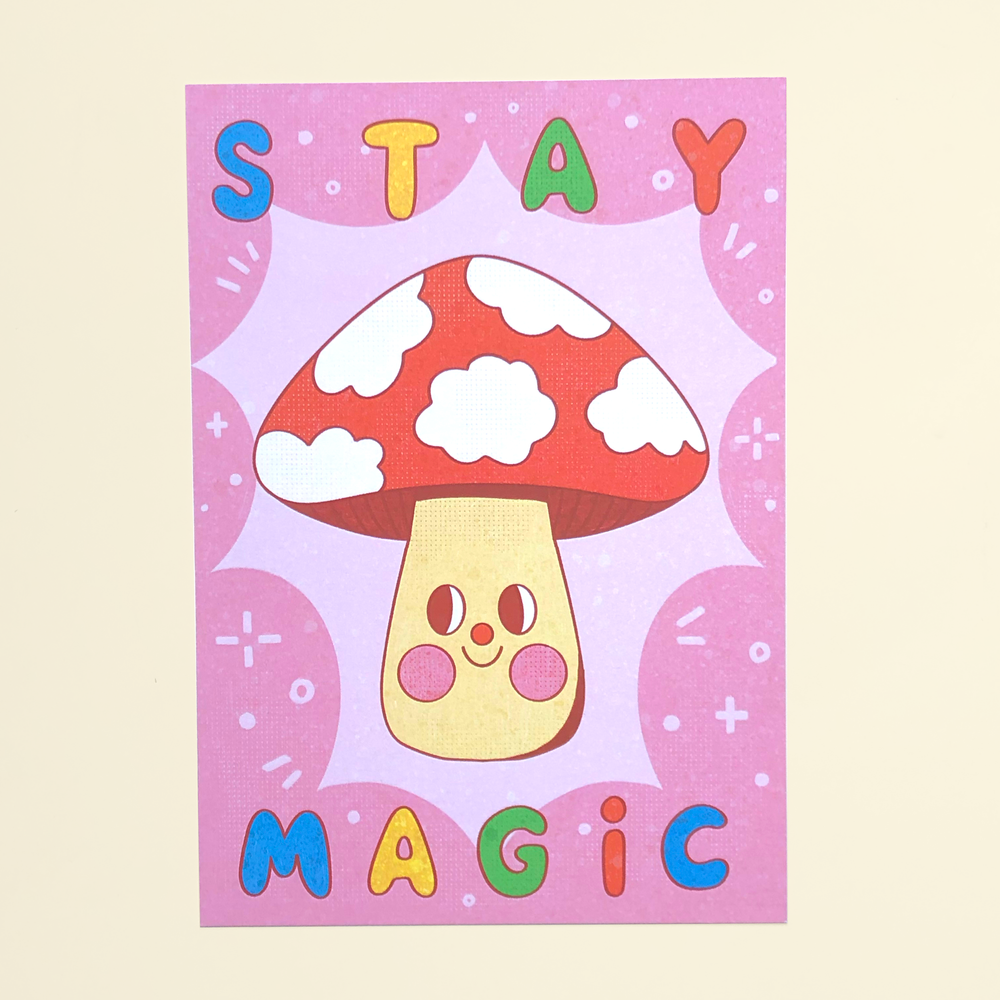A5 Iris Otto Mushroom 'Stay Magic' Print