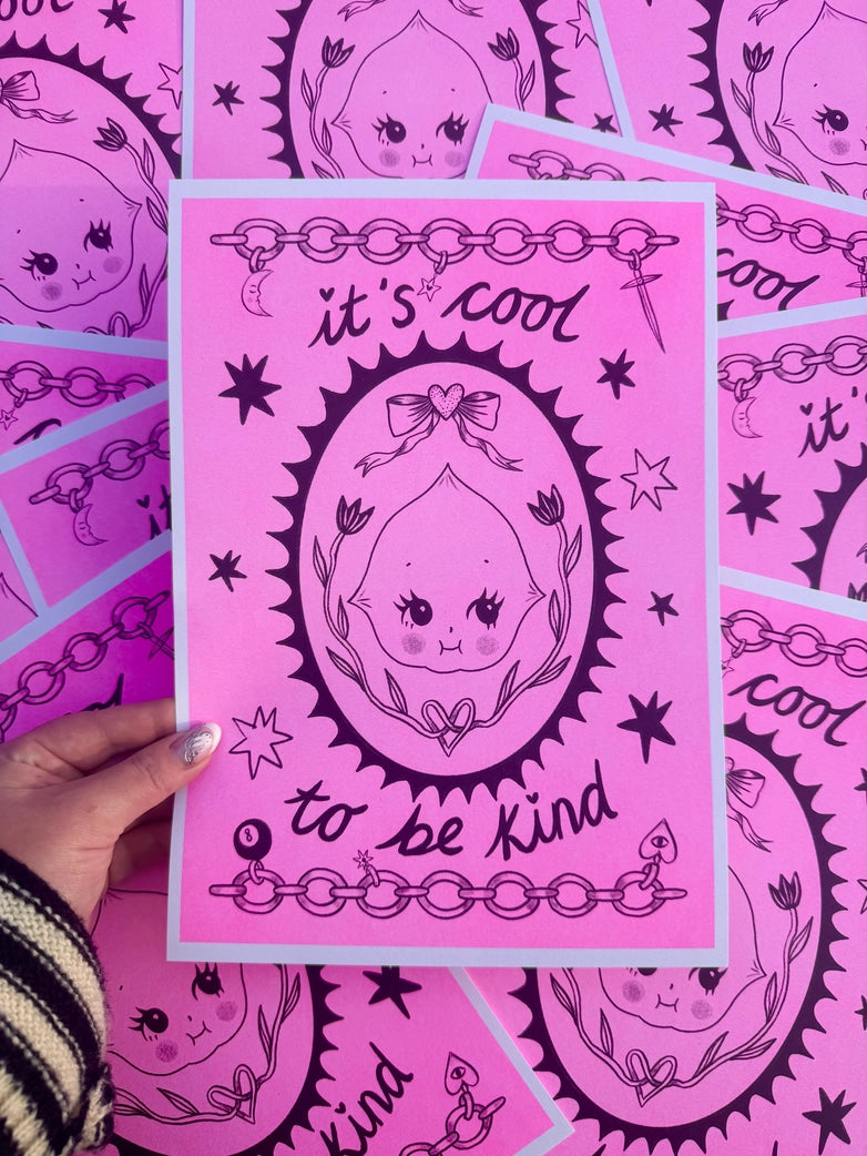 Cool To Be Kind A4 Risograph Print