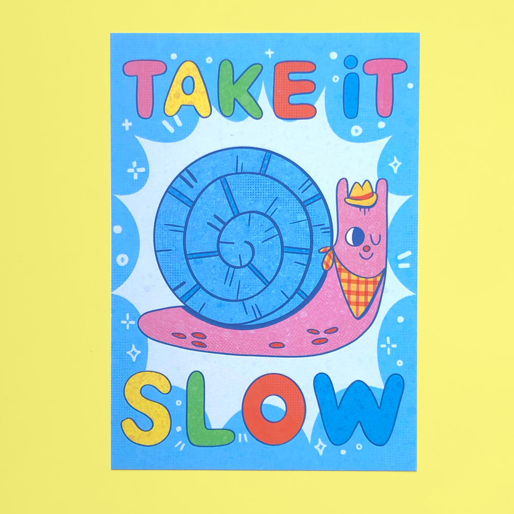 A5 Iris Otto Take it Slow Snail Print