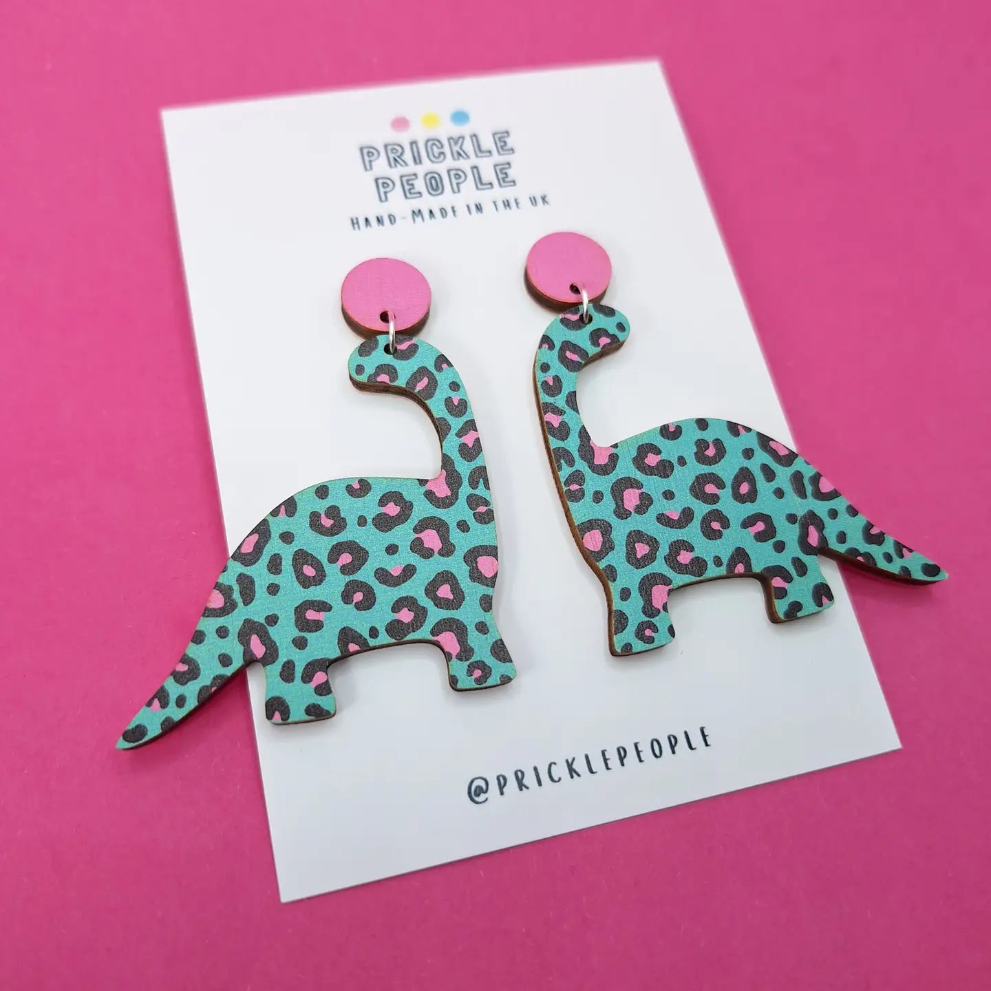 Turquoise Dinosaur Statement Earrings