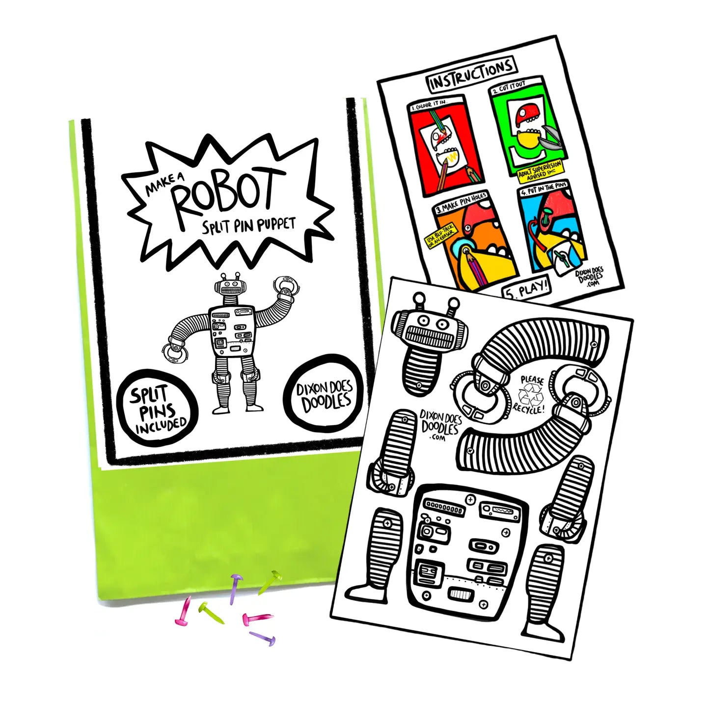Robot Split Pin Puppet Craft Kit
