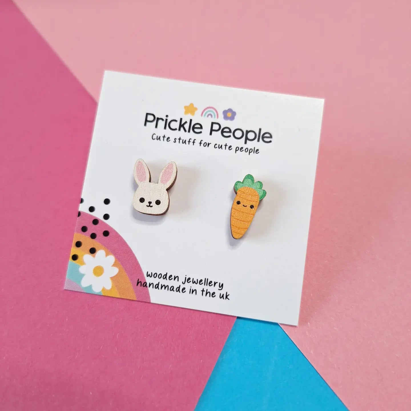 Bunny And Carrot Stud Earrings