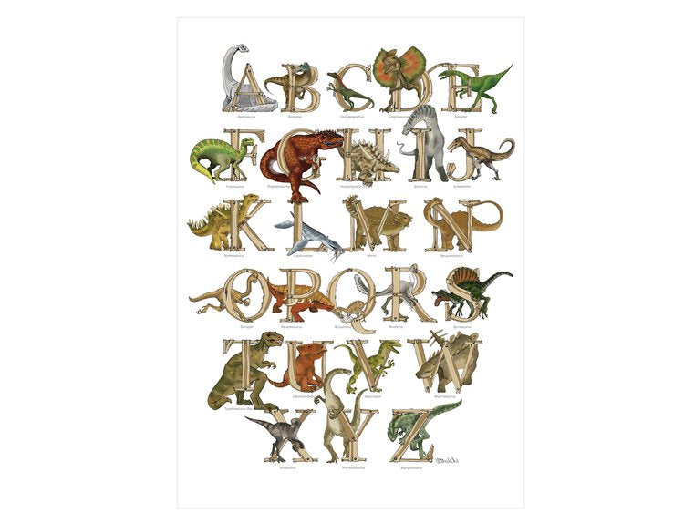 A3 Dinosaur Alphabet Print (Unframed)