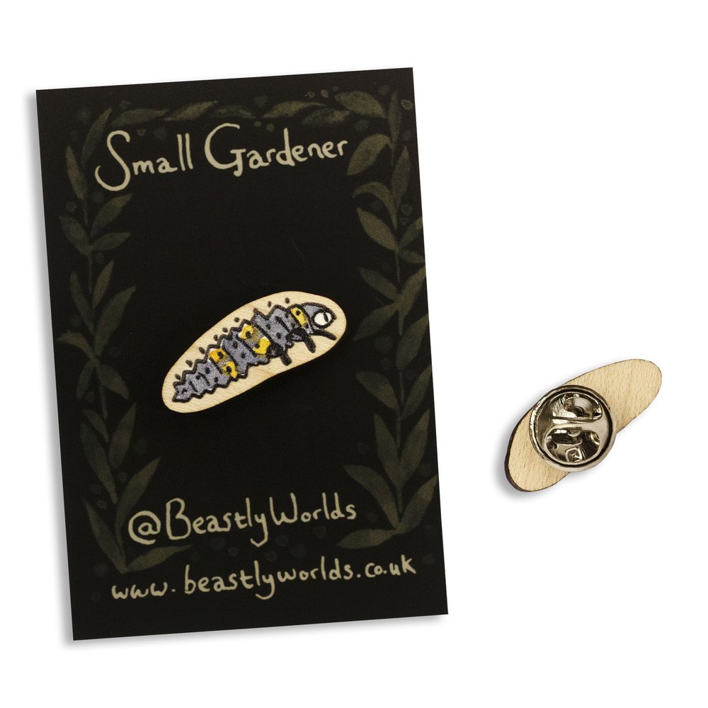 Small Gardener Wooden Pin Badge - 6 Styles To Choose From
