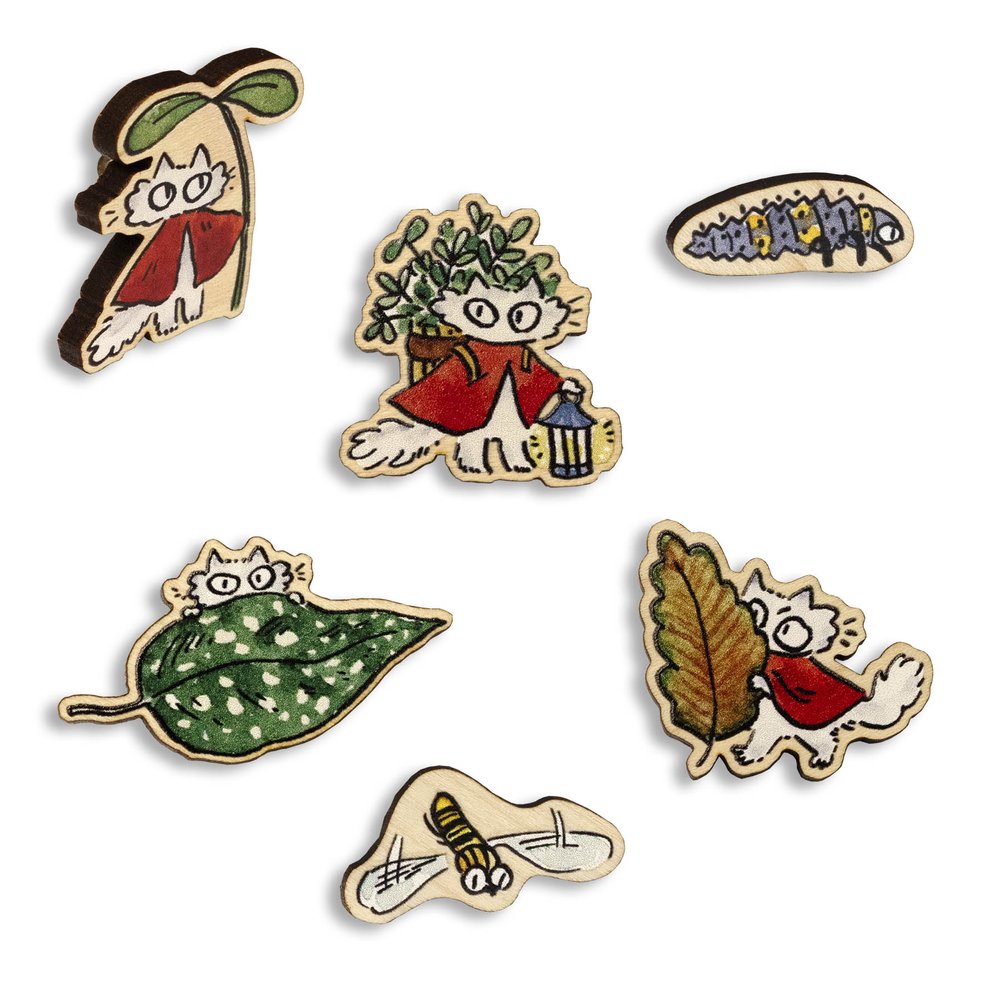 Small Gardener Wooden Pin Badge - 6 Styles To Choose From