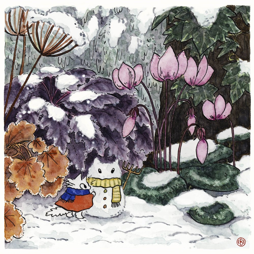 Snow Cat Small Gardener Print - 2 Sizes Available