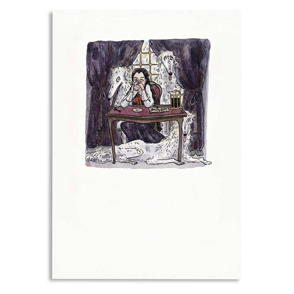 Hounds And Coffee Print - 2 Sizes Available