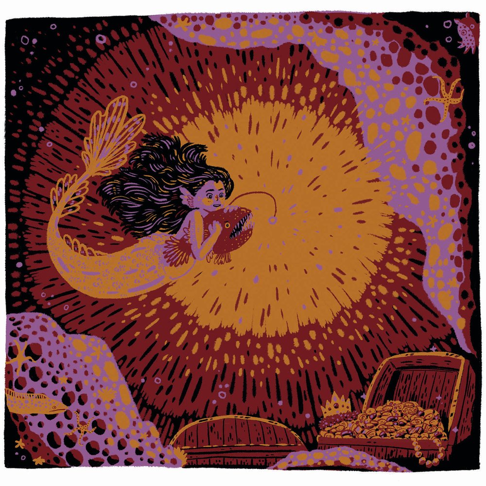 Mermaid Exploring The Deep Print - 2 Sizes Available