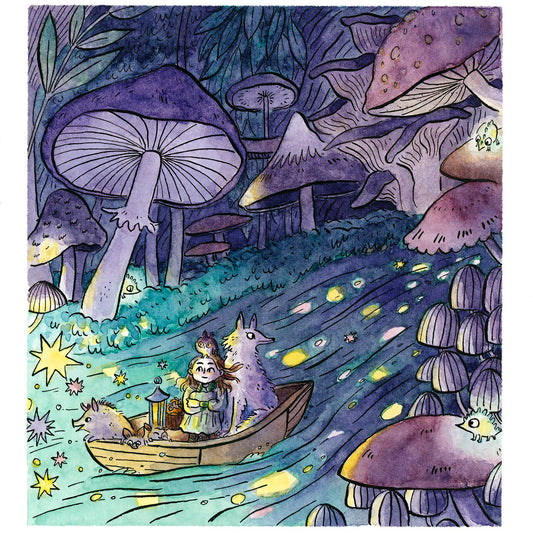 Mushroom Cavern Voyage Print - 2 Sizes Available
